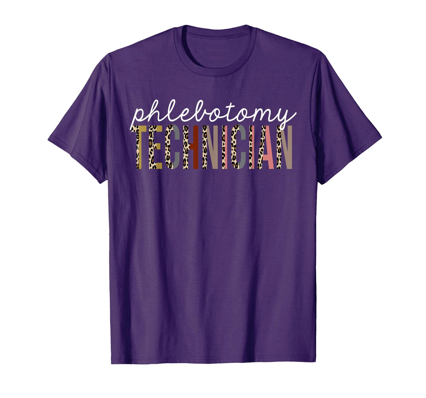 Phlebotomy Technician Leopard Print Funny Appreciation T-Shirt