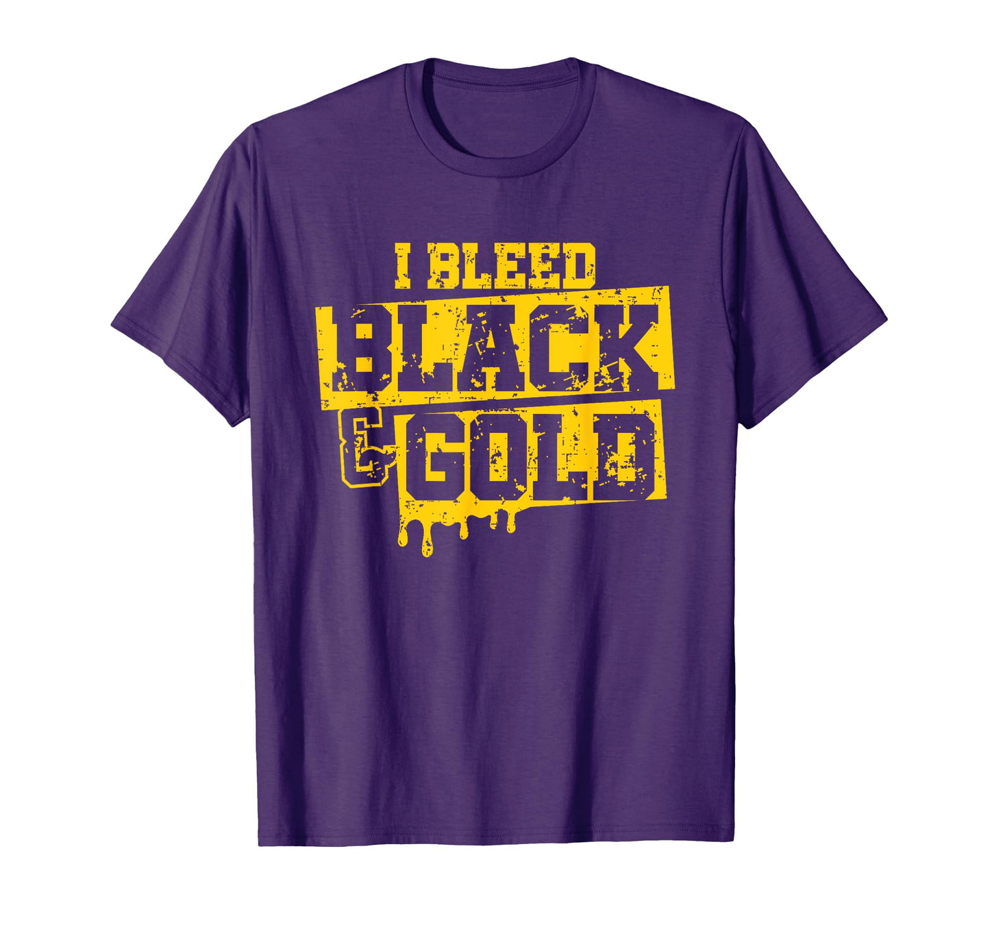 I Bleed Black & Gold Game Day Group School Football Sports T-Shirt