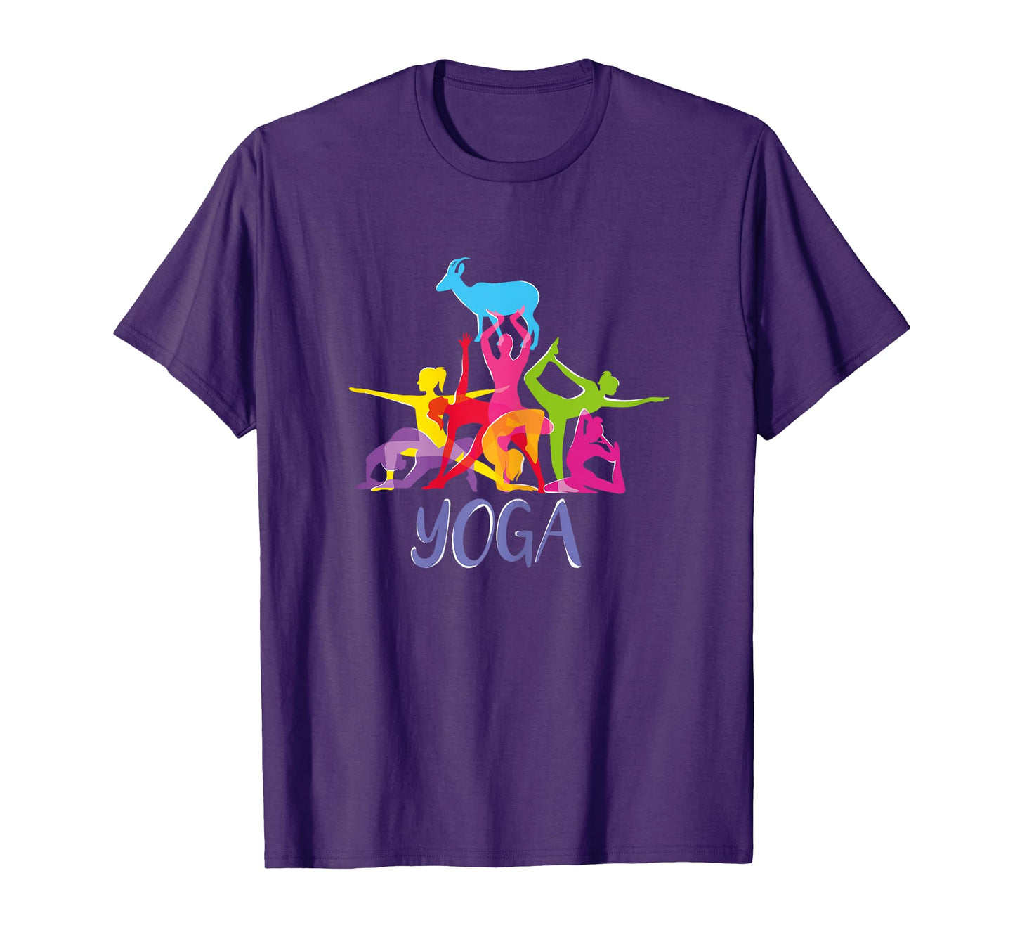 Womens Yoga Goat Funny Farming Sport Shirt. Downward Face Pose T-Shirt