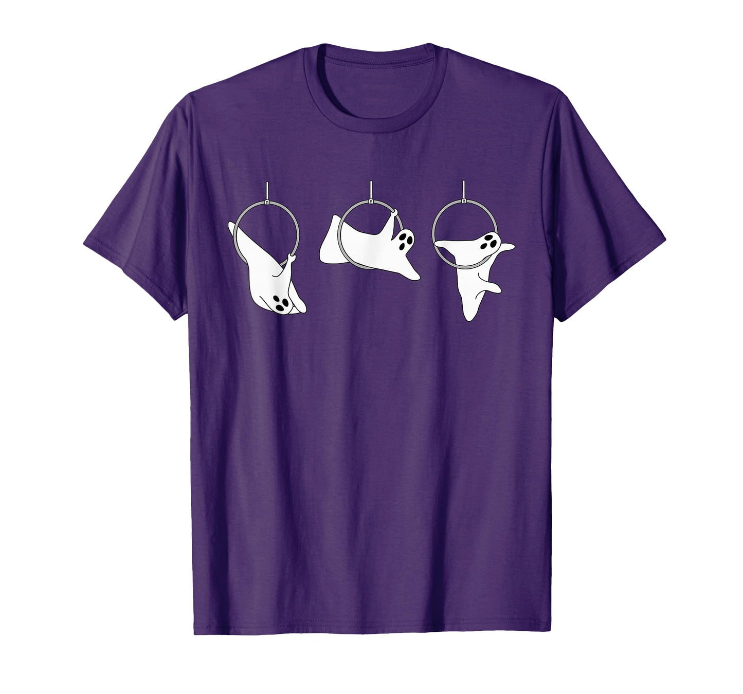 Spooky Ghost Aerial Hoop Halloween Lyra Aerial Dance Lyra T-Shirt