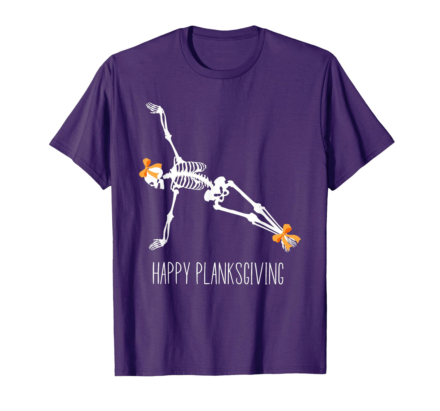 Happy Planksgiving Flowy Yoga Skeleton Thanksgiving Yoga T-Shirt