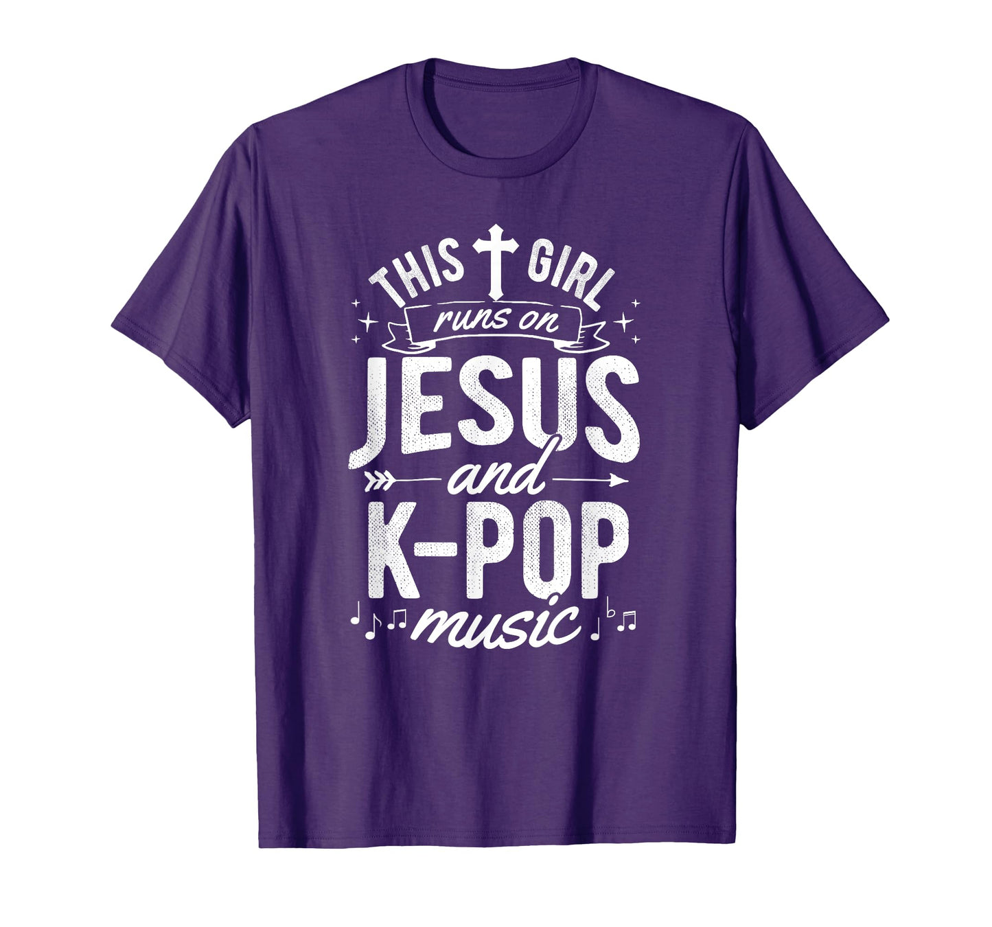 Korean K-Pop Girl Women Gift Runs On Jesus T-Shirt