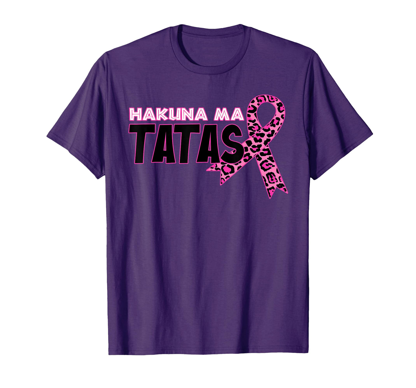 Hakuna Ma Tatas Breast Cancer Awareness Leopard Pink Ribbon T-Shirt