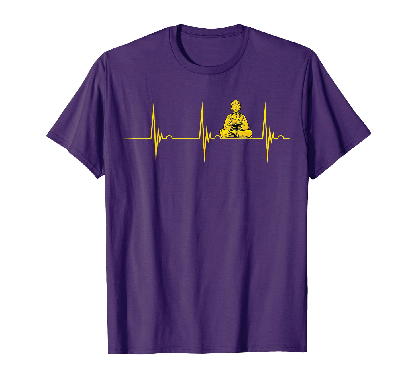 Buddha Statue Buddhist Heartbeat ECG Pulse Meditation Hindu T-Shirt