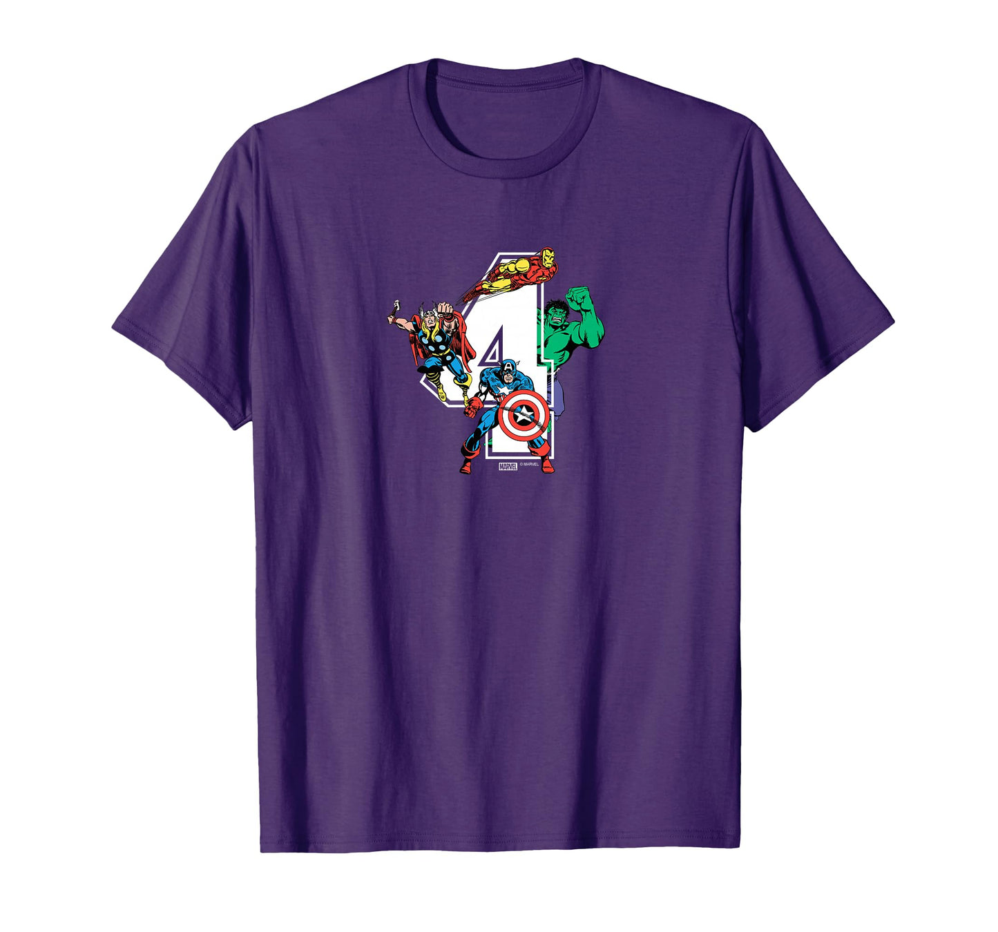Kids Marvel - Avengers 4th Birthday T-Shirt