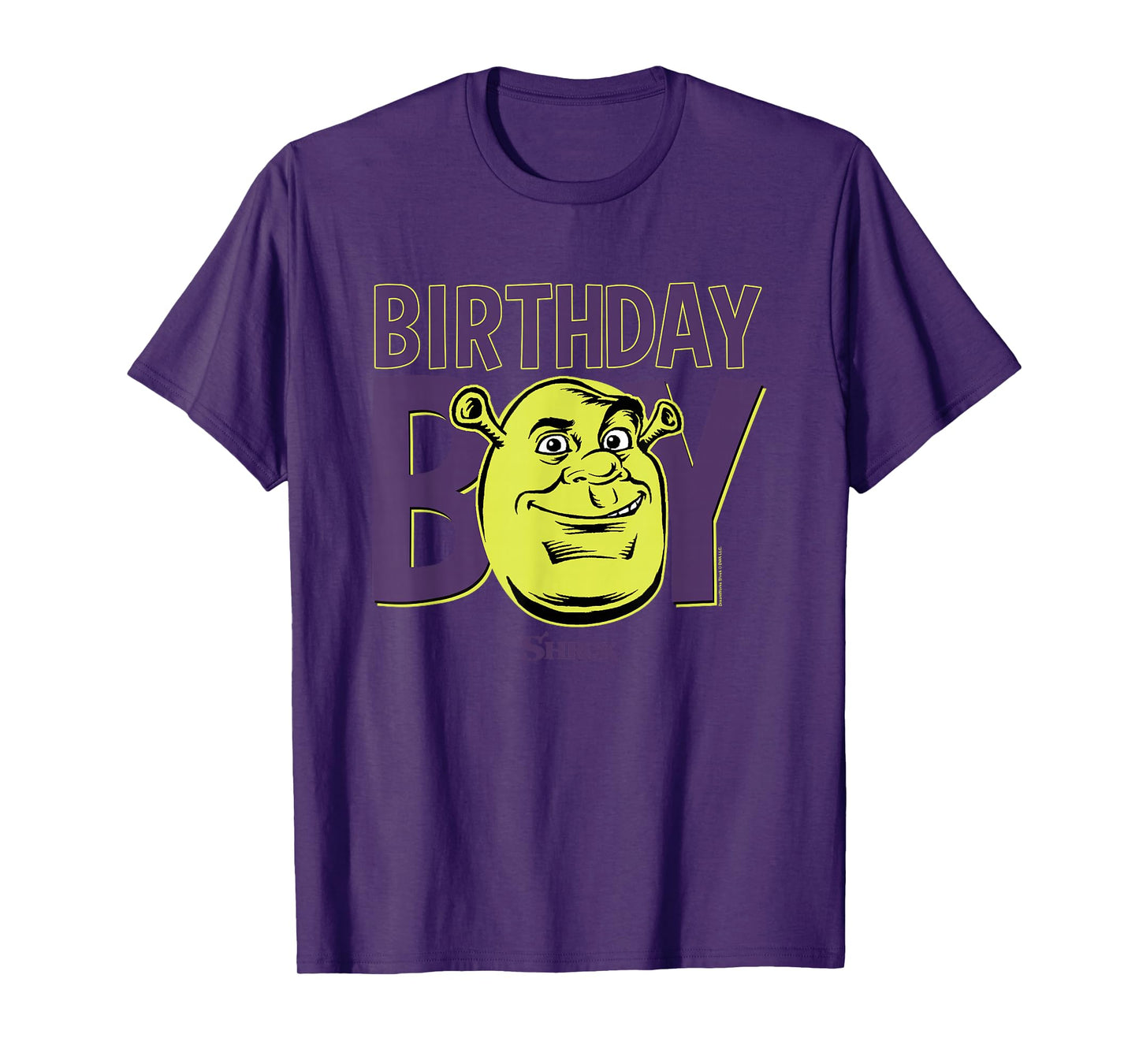 Shrek Birthday Boy Neon Big Face Chest Logo T-Shirt
