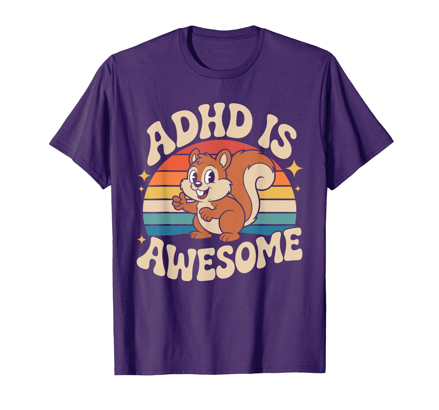 ADHD is Awesome Cute Retro Squirrel Funny for Men Women Kids T-Shirt
