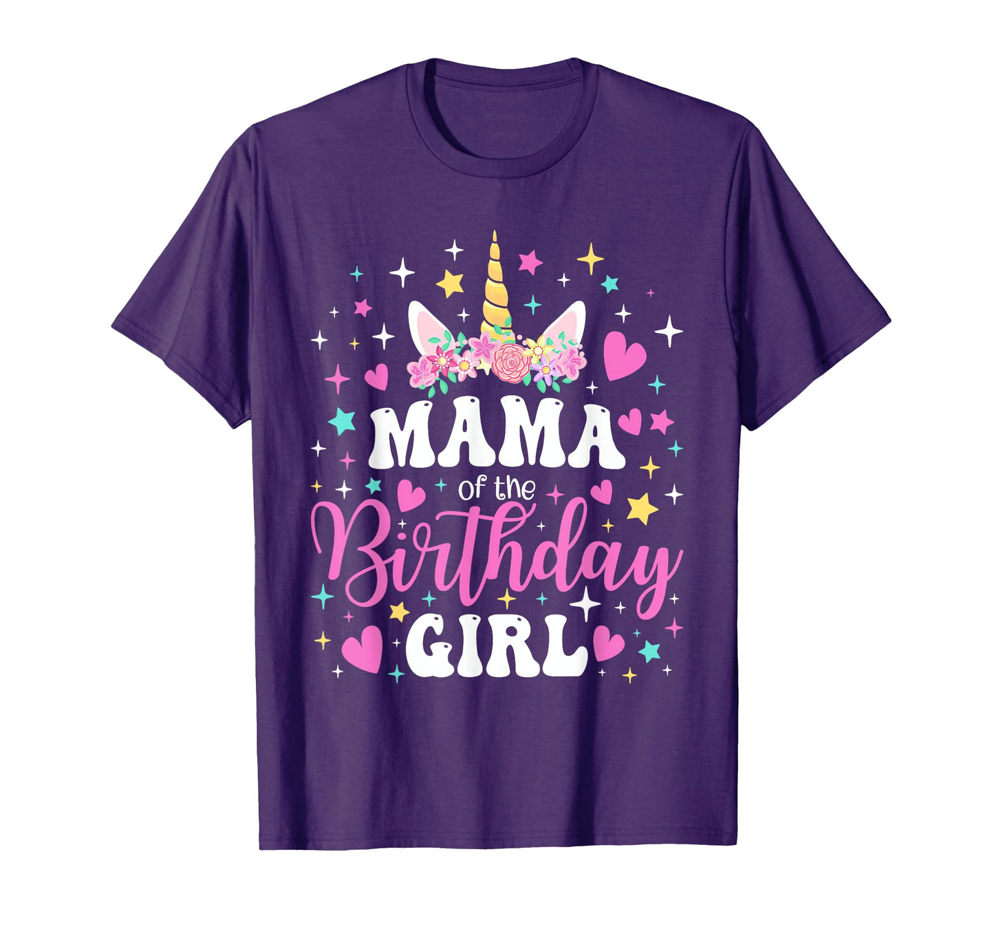 Unicorn Mama of the Birthday Girl Family Matching Party Tee T-Shirt