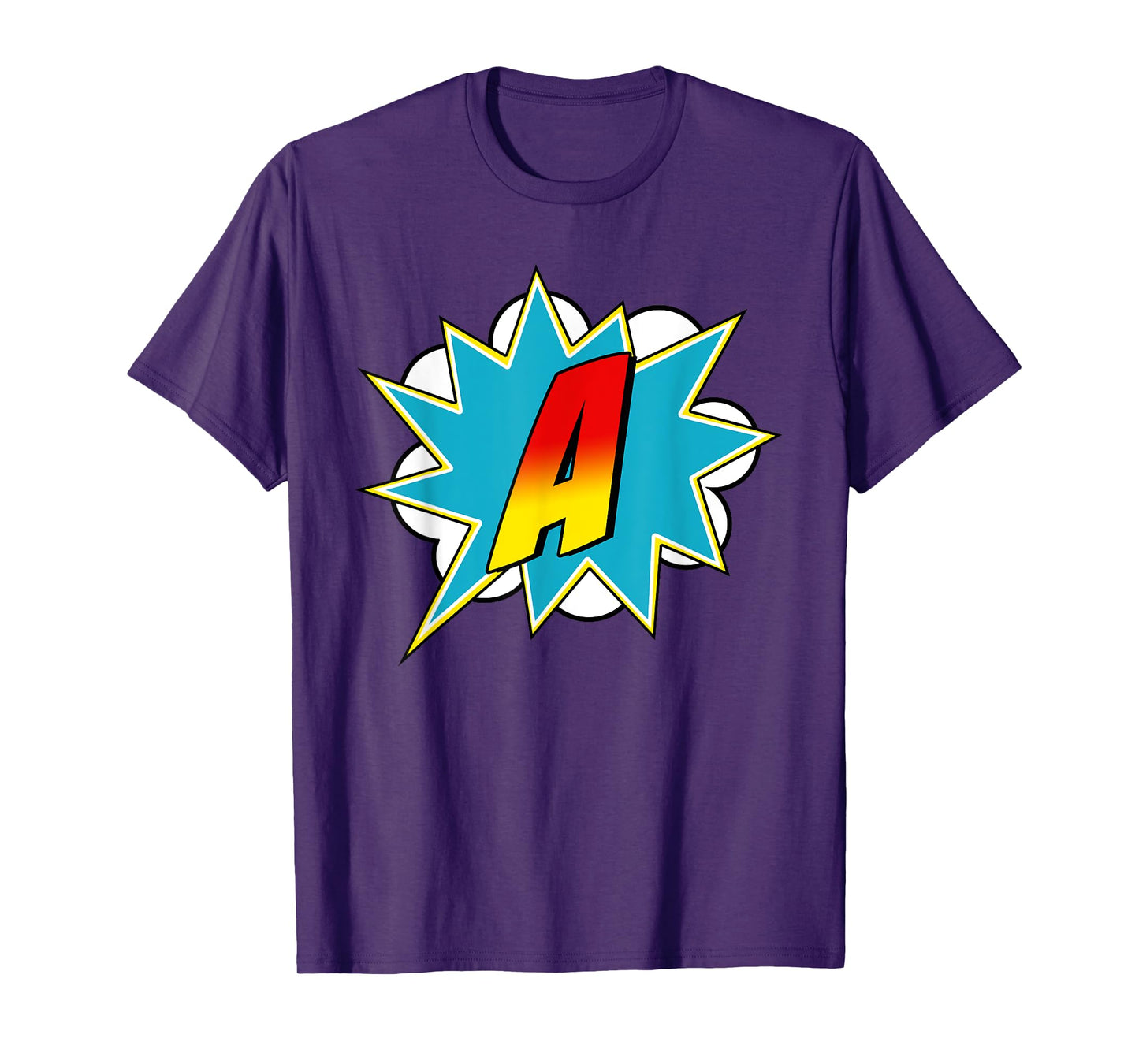 Letter A Superhero Name Comic Letter Retro Costume T-Shirt