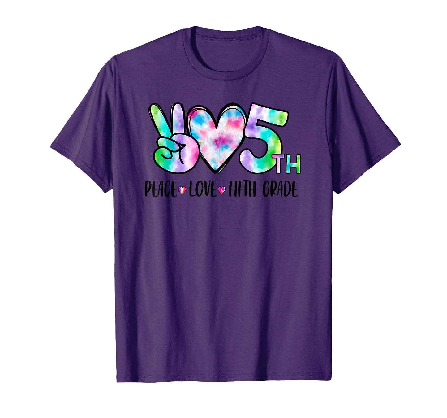Peace Love Fifth Grade 5th First Day Of School Team Teacher T-Shirt for Men Women Girls Kids