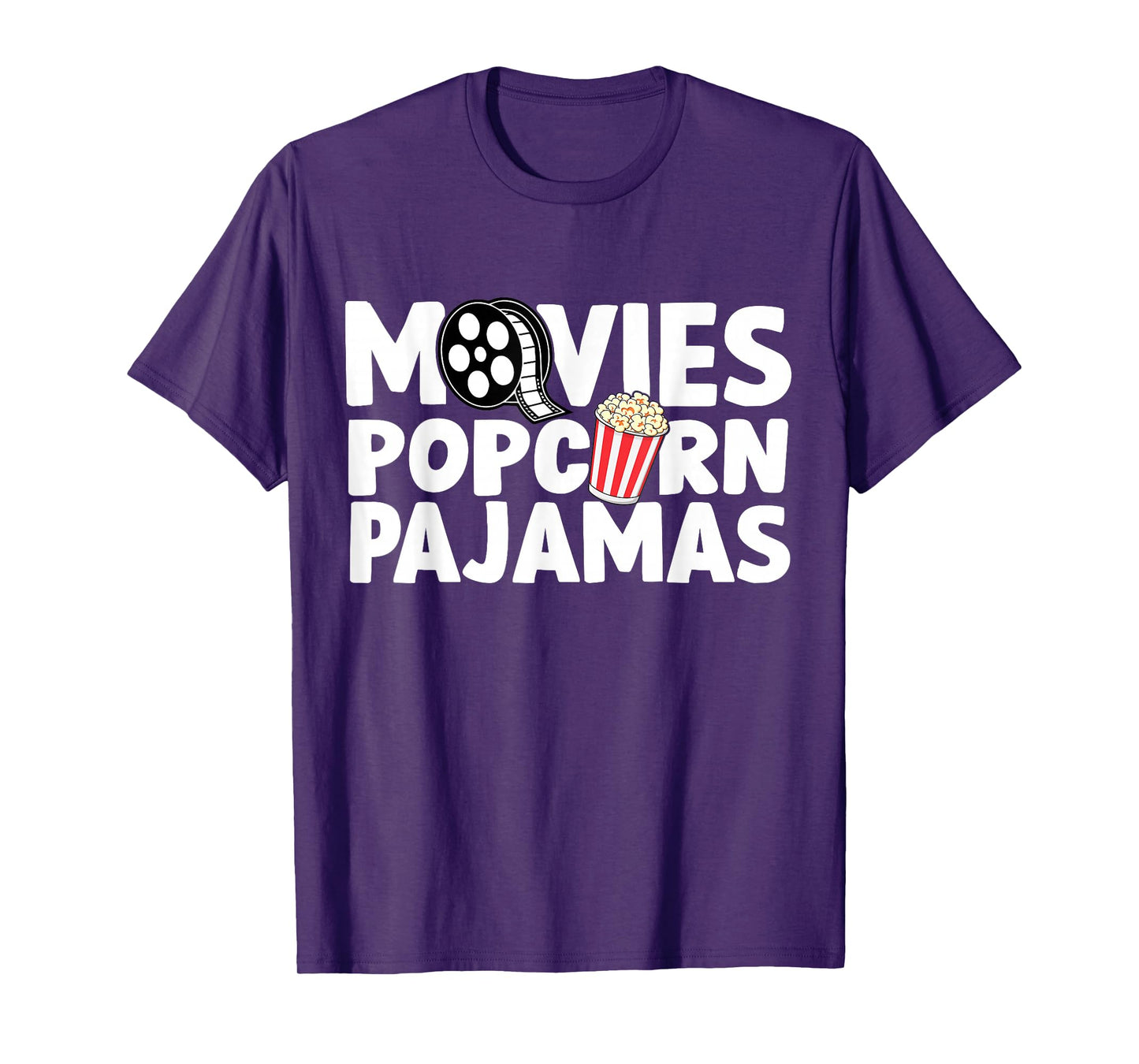 Movies Popcorn And Pajamas Popcorn Movie Night T-Shirt
