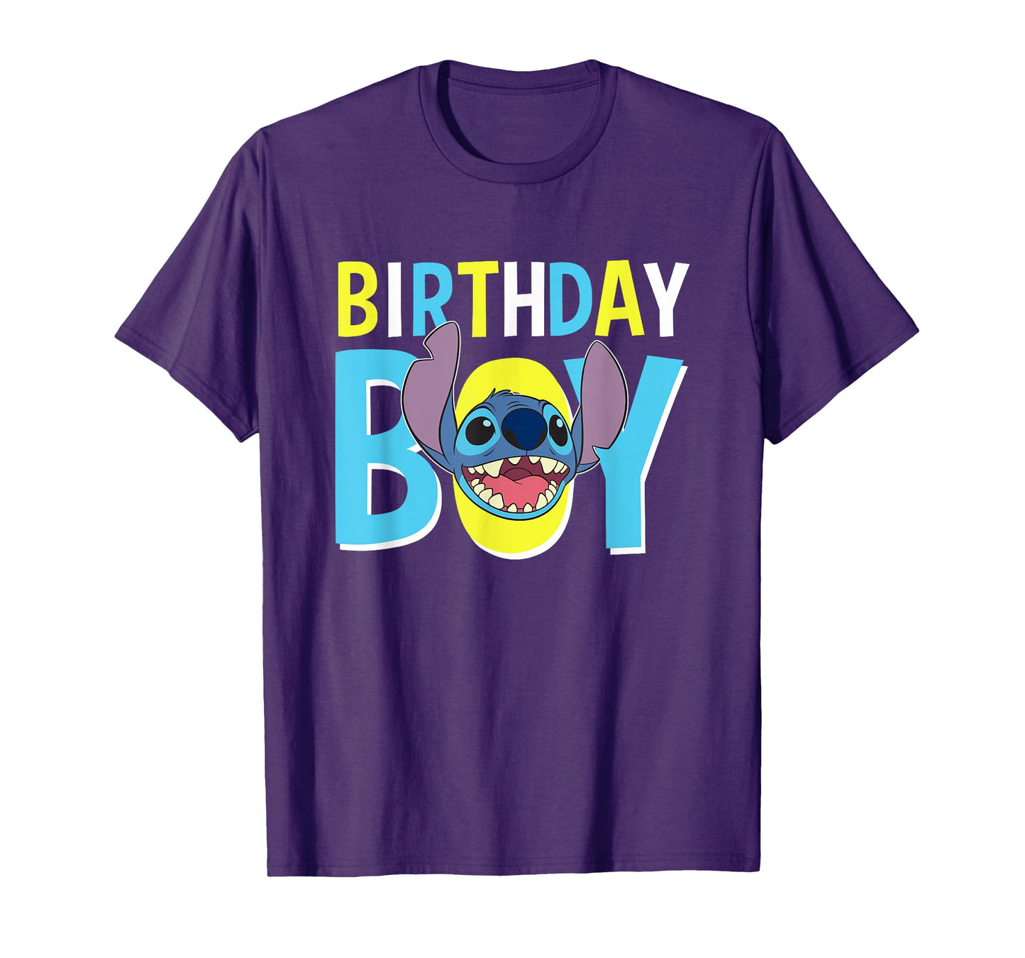 Disney Lilo & Stitch Birthday Boy Blue Stitch Logo & Icon T-Shirt