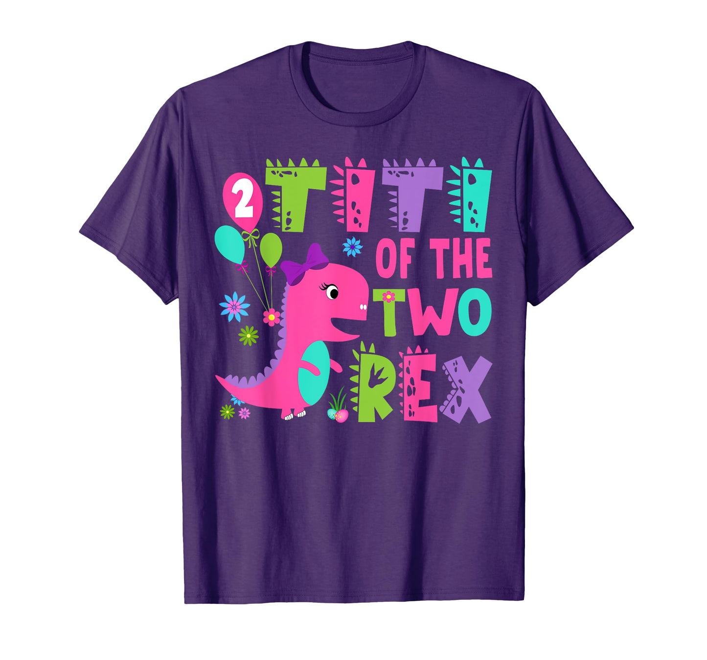 Titi Of The Two Rex 2Nd Birthday Boy Dinosaur T-Rex T-Shirt