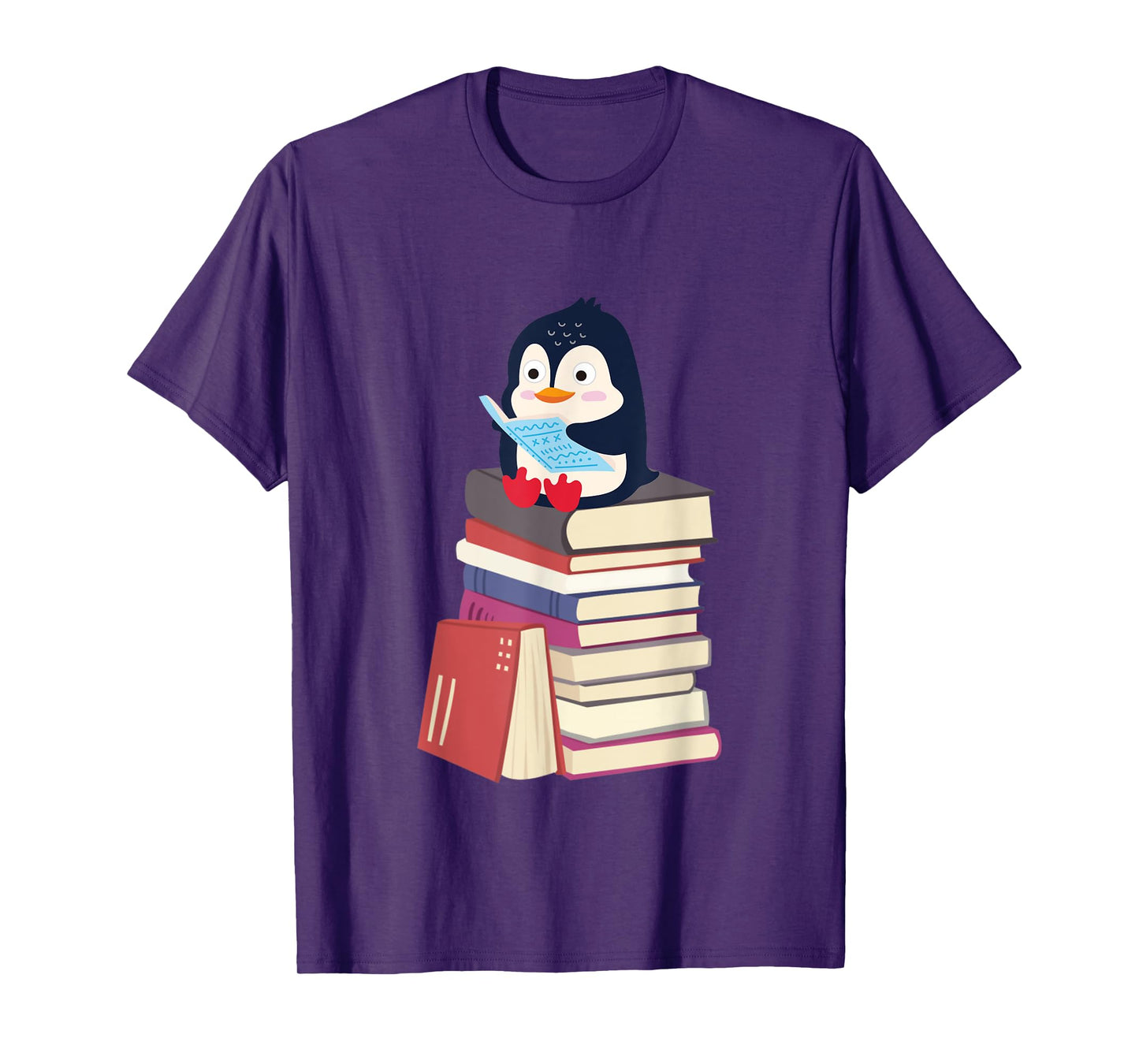 Teacher Librarian Kawaii Penguin, Book Lover Penguin T-Shirt