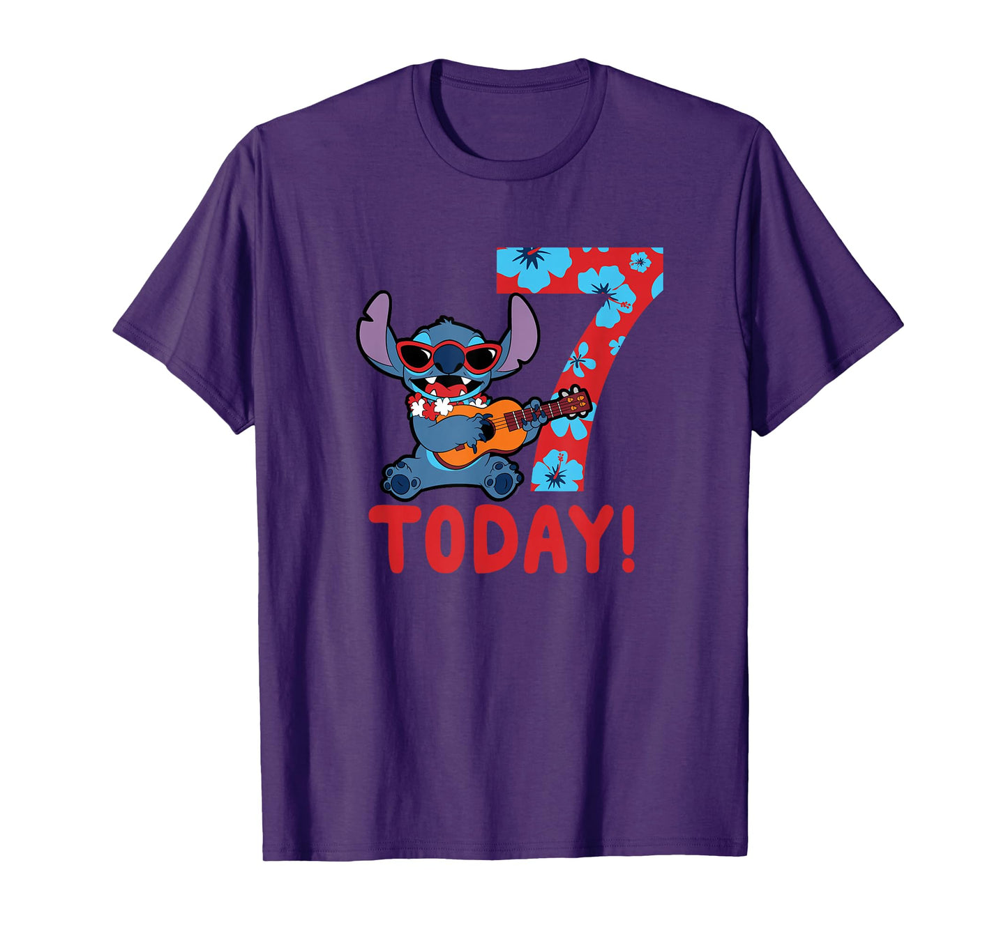 Disney Lilo & Stitch Tropical Birthday 7 Years Old Today T-Shirt