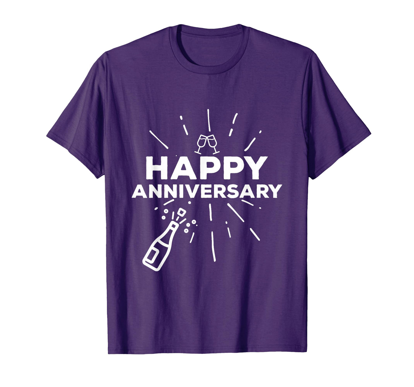 Happy Anniversary Cheers Wine Bottle T-Shirt