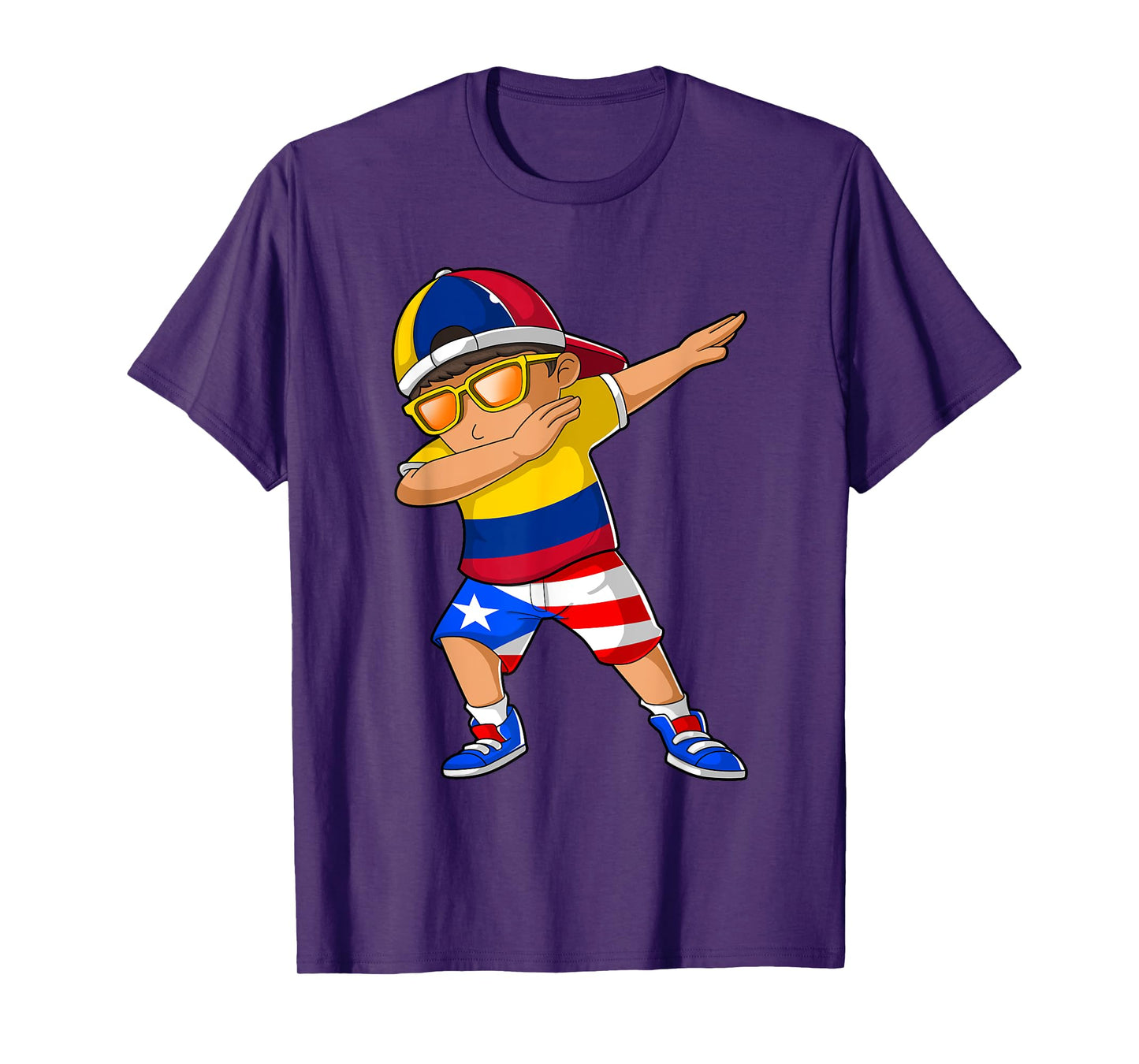 Half Colombian Half Puerto Rican Boy Colombia Flag T-Shirt