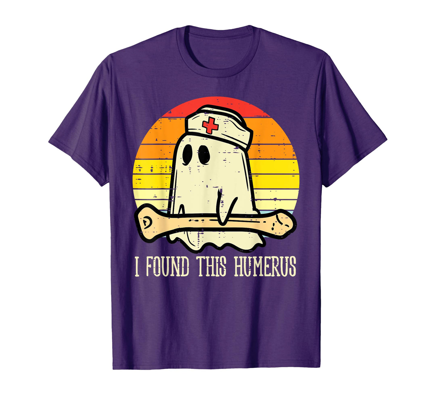 I Found This Humerus Funny Halloween Nurse Fall Scrub Women T-Shirt