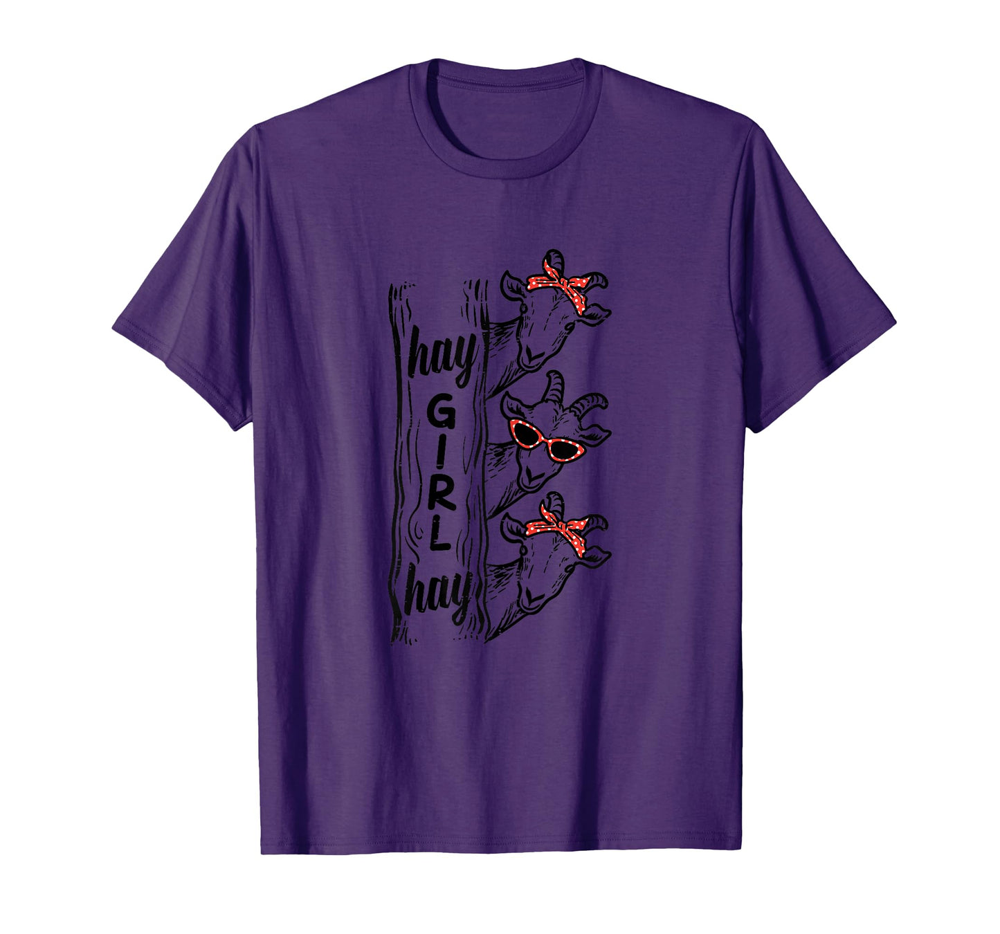 Goats Hay Girl Funny Livestock Farmer Women Girls Kids Youth T-Shirt