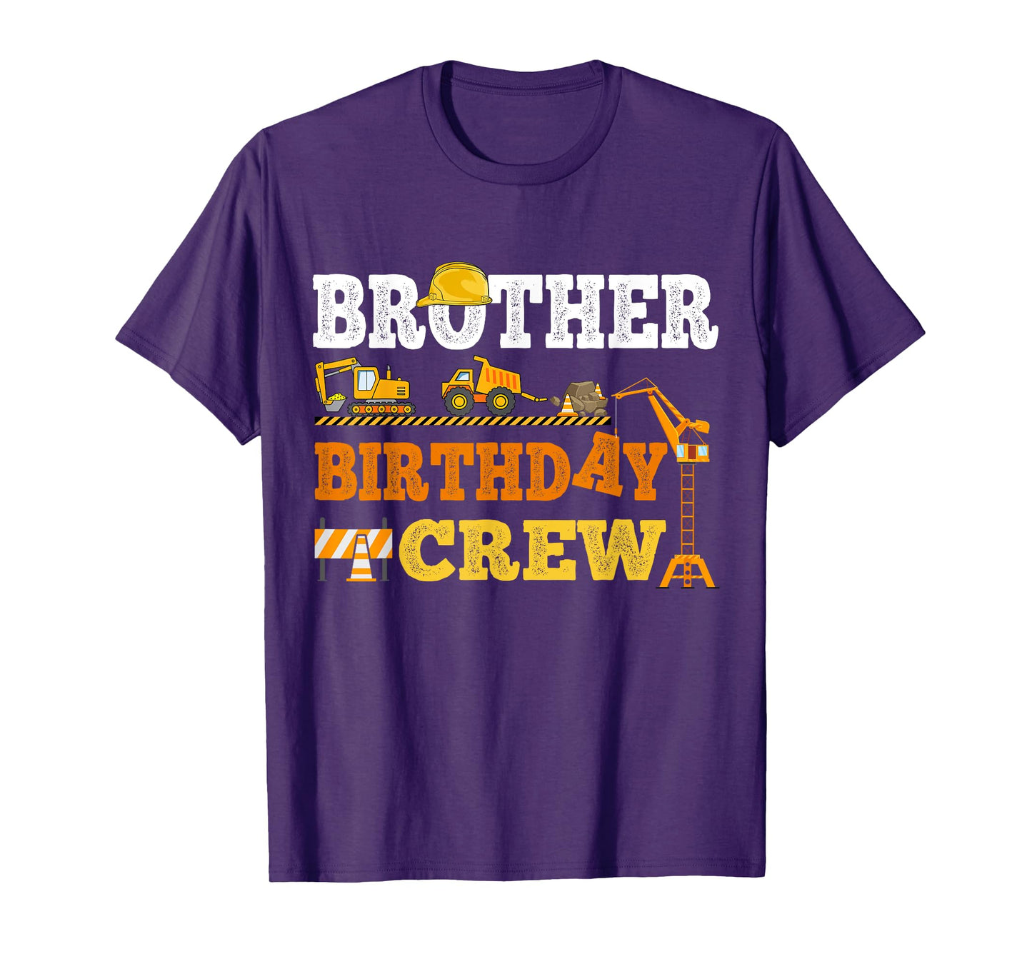Brother Birthday Crew Construction Excavator Kids Family T-Shirt