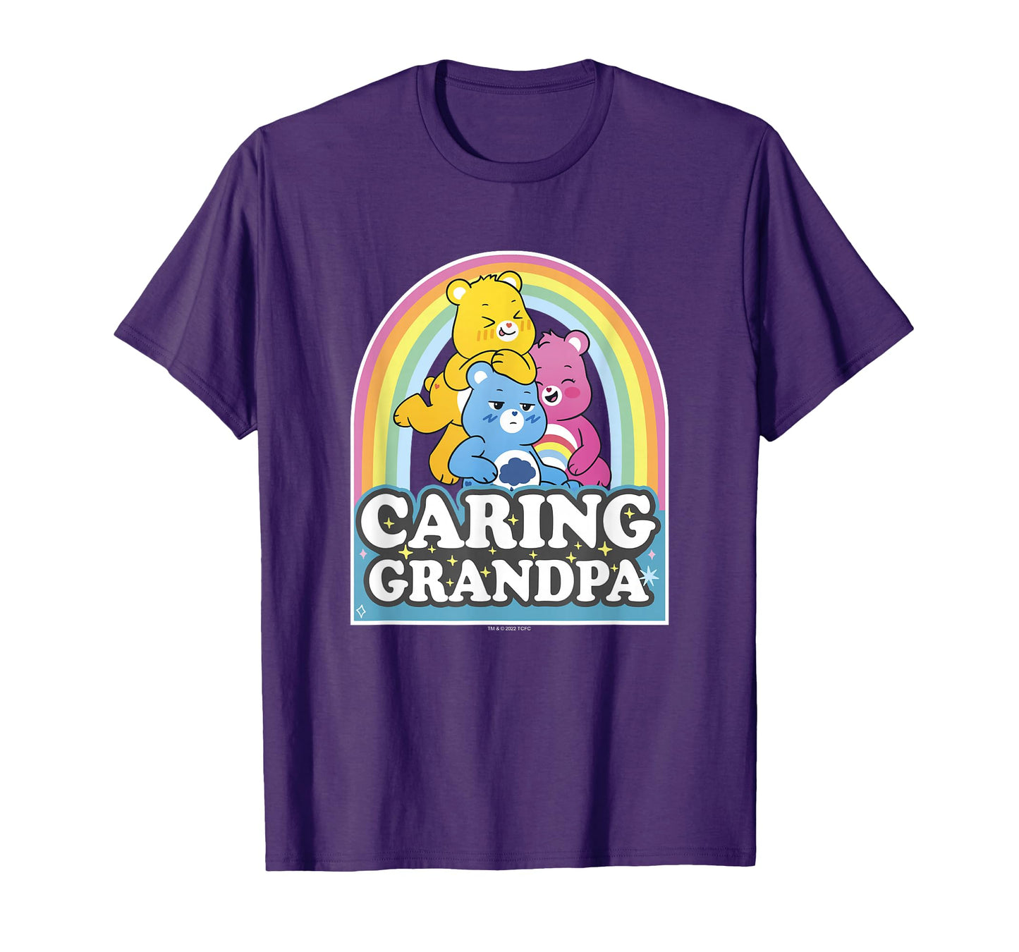 Care Bears Caring Grandpa Retro Rainbow Grumpy Group Shot T-Shirt