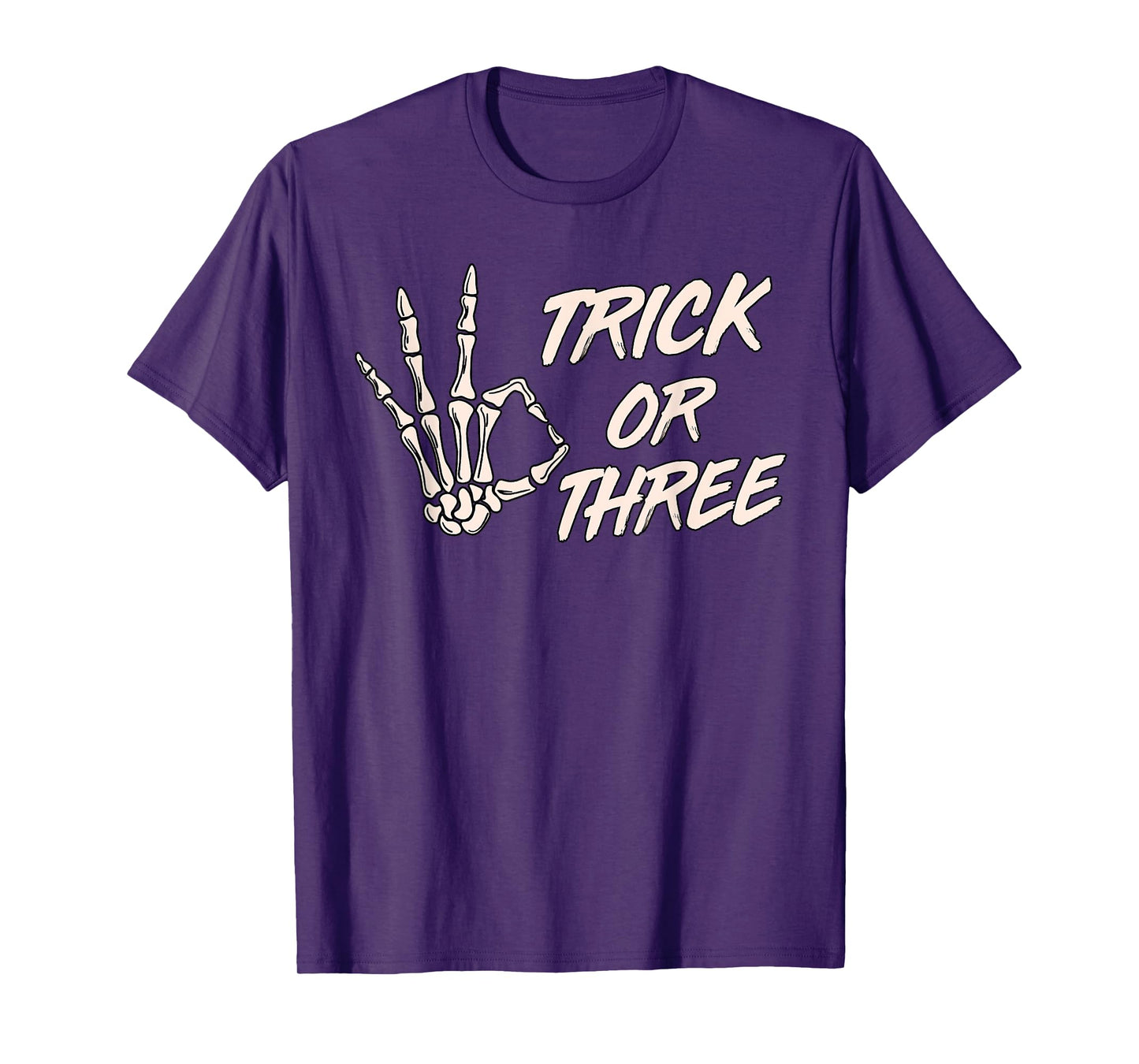 Trick or Three Halloween 3rd Birthday Spooky Skeleton Hand T-Shirt