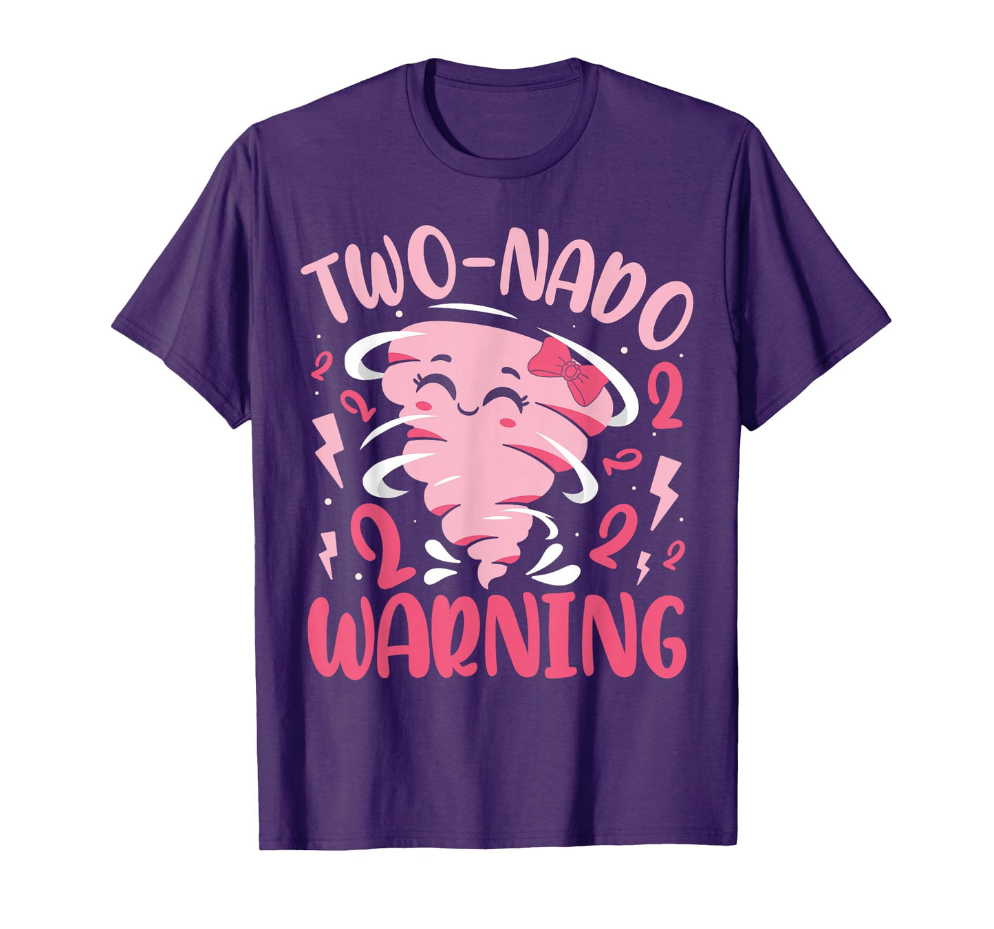 Two-nado Warning 2nd Birthday Pink Tornado Birthday T-Shirt
