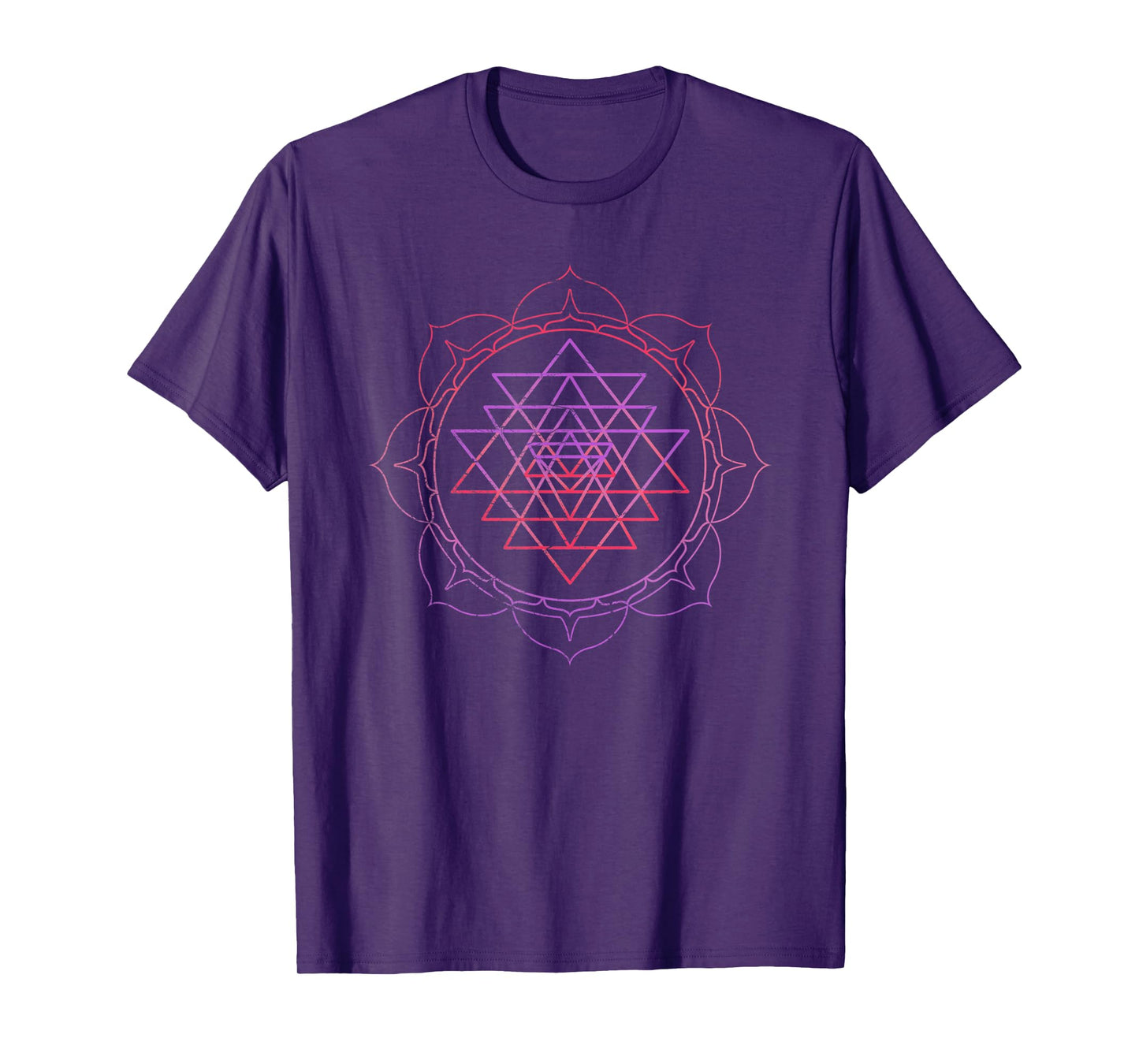 Sacred Geometry Sri Yantra Yoga Lotus Mandala Psy Goa DMT T-Shirt