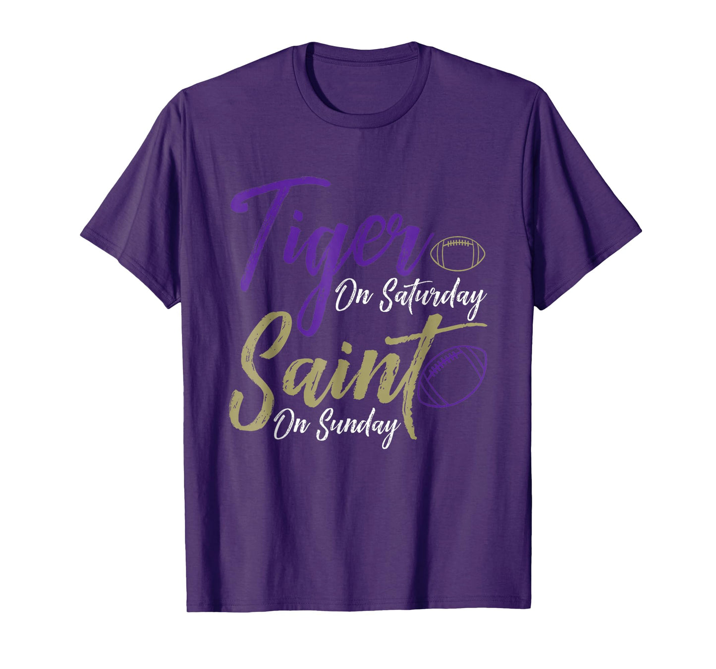 Tiger On Saturday Saint On Sunday Funny Fans T-Shirt