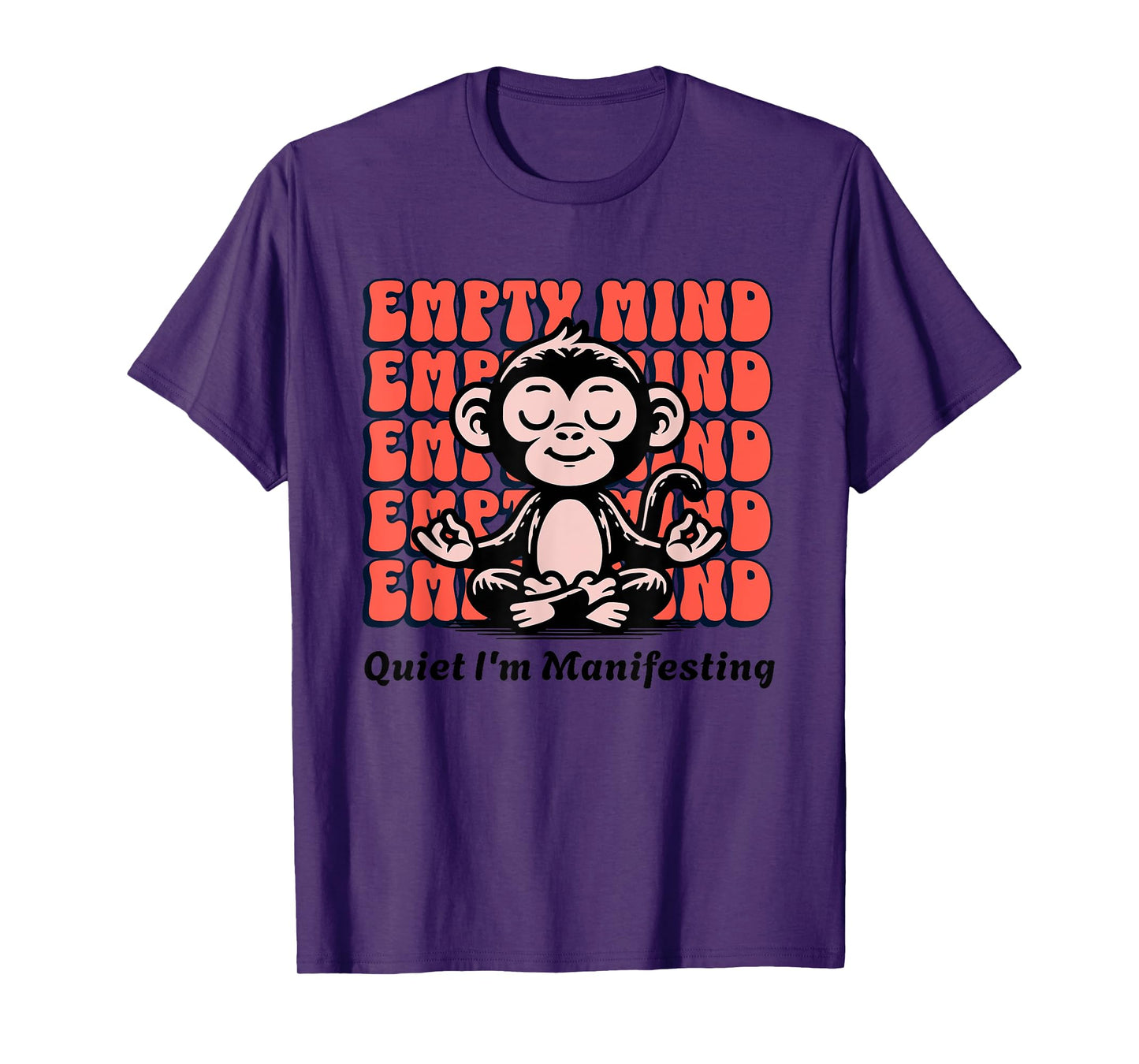 Live It Designs Funny Manifesting Monkey, Beginner Yoga Meditation Chimp T-Shirt