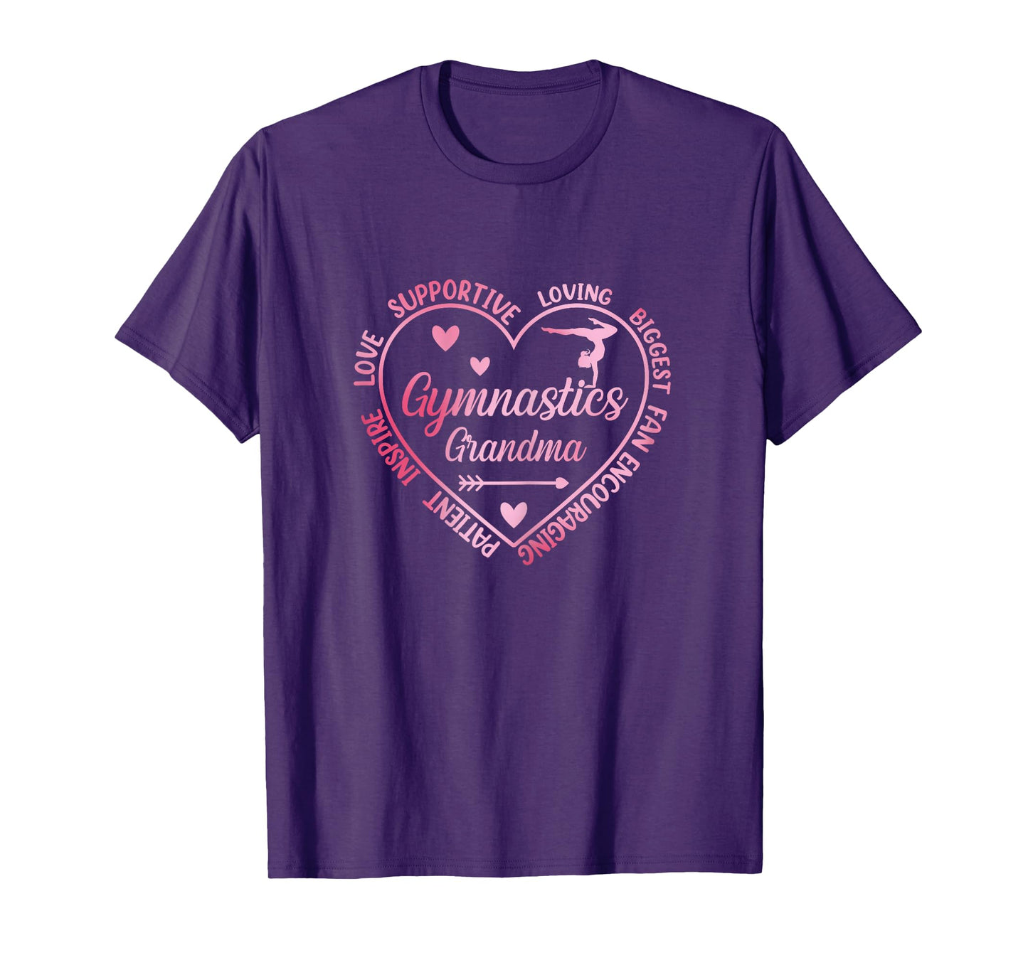 Gymnastics Grandma Heart Gymnast Grandma Matching Family T-Shirt