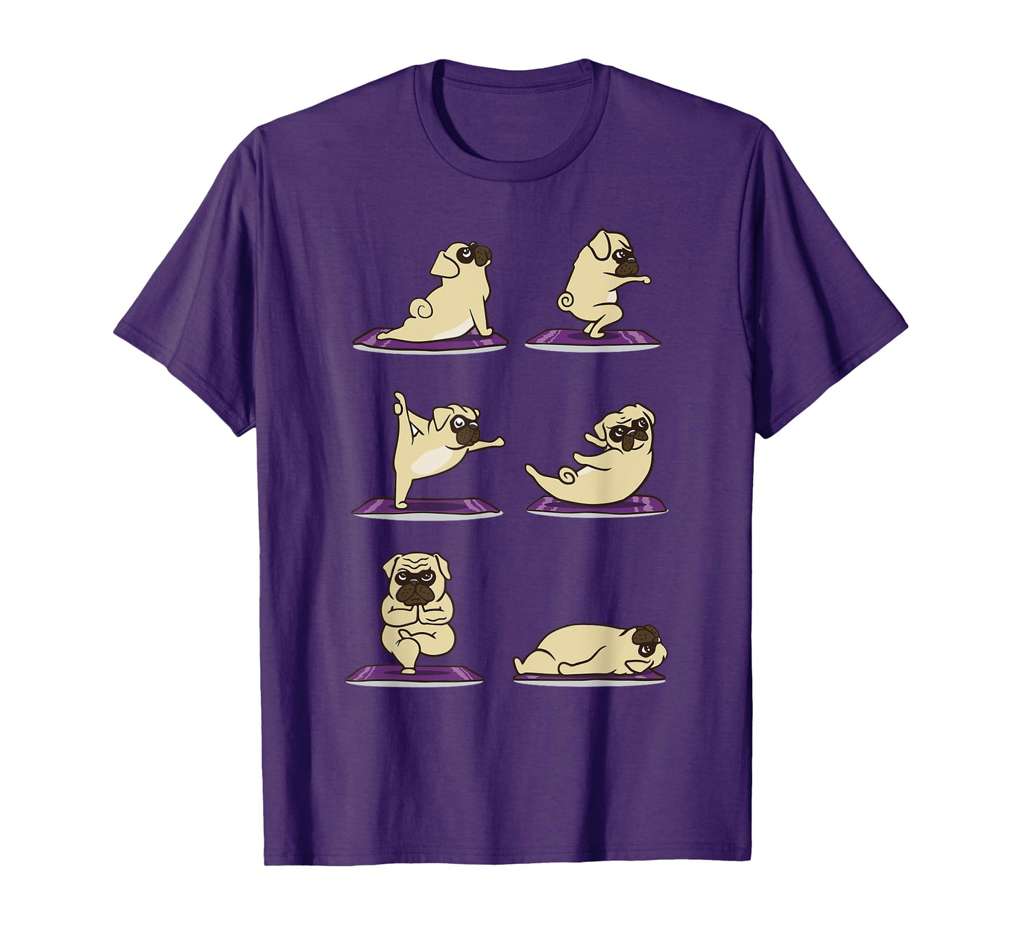 Funny Pug doing Yoga Exercises Asanas T-Shirt