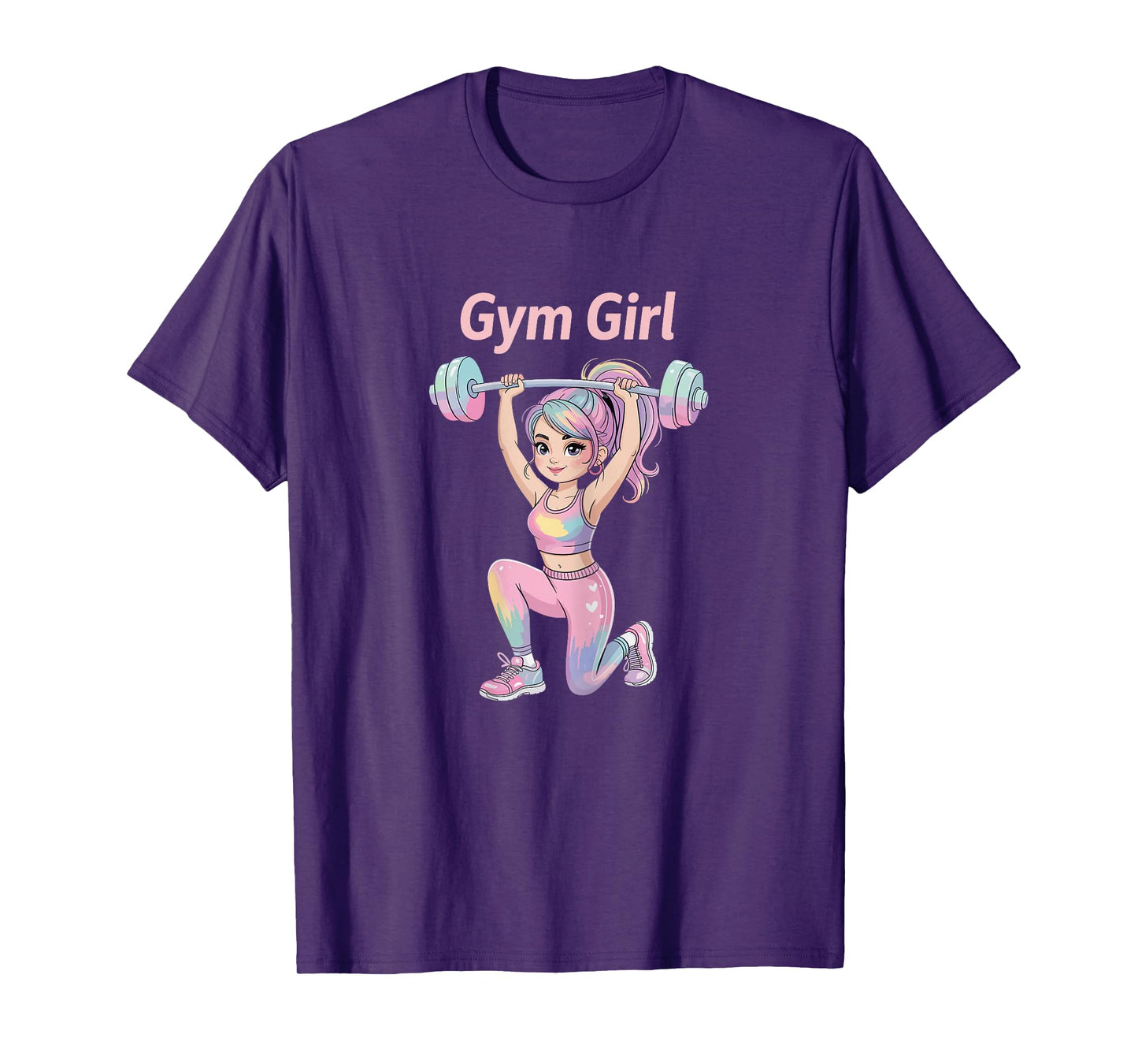 Workout Fitness Watercolor Pastel Gym Girl T-Shirt