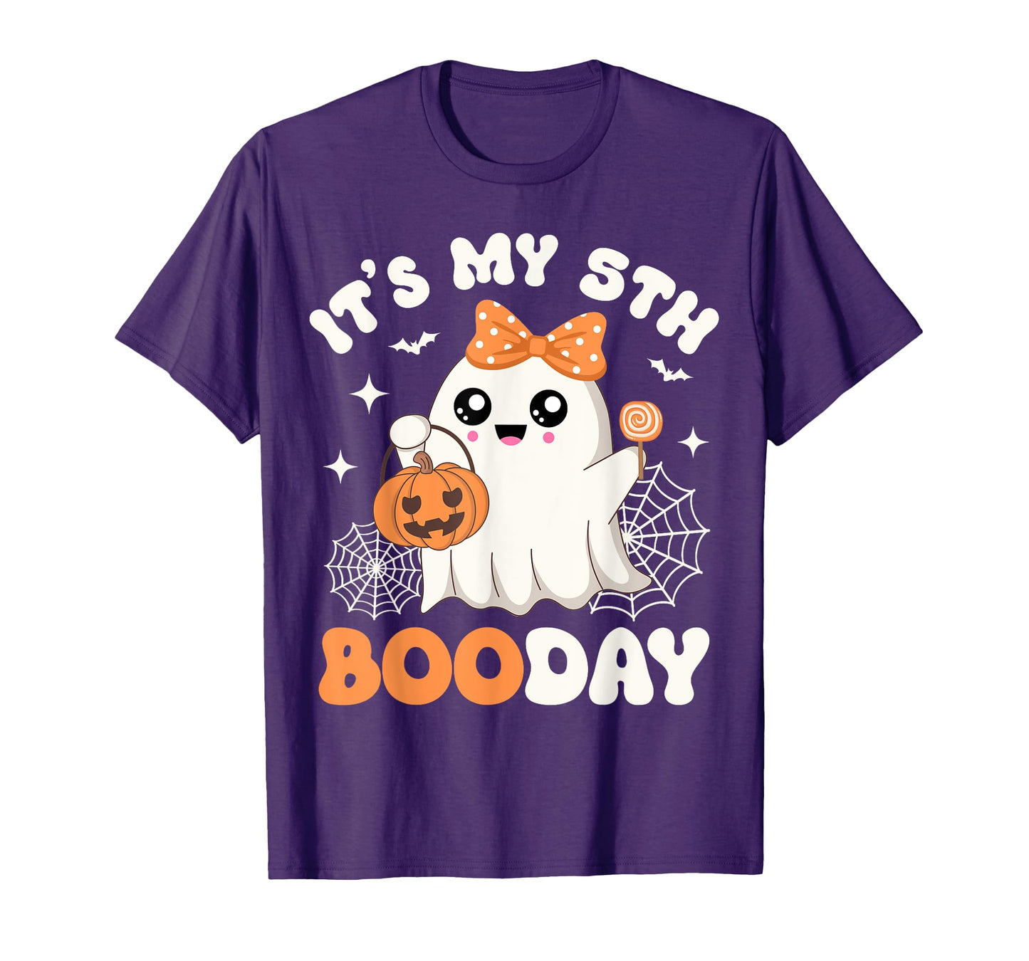 It's My 5th Boo Day, Funny Halloween Ghost 5th Birthday Girl T-Shirt