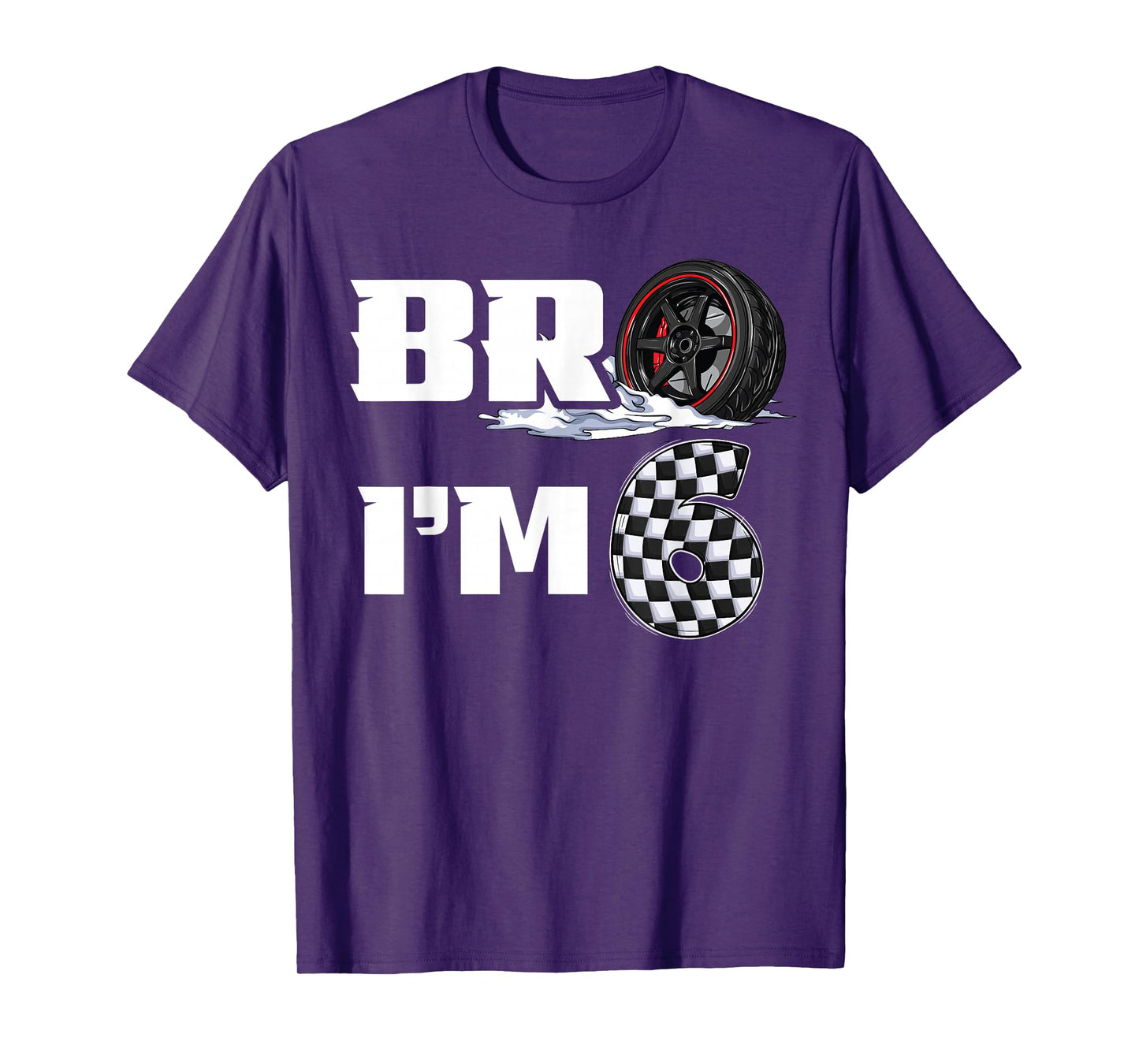 6th Birthday Boy pit crew Bro I’m 6 Year Old race car racing T-Shirt