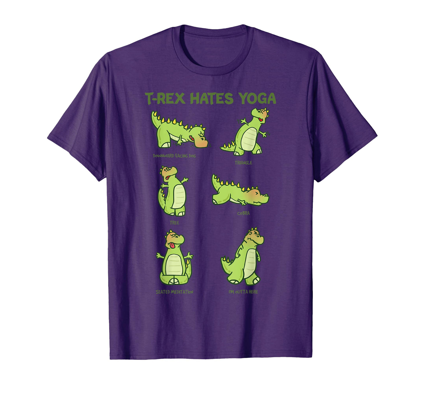 T-Rex Yoga Poses Dinosaur Mindfulness Meditation Dino Meme T-Shirt