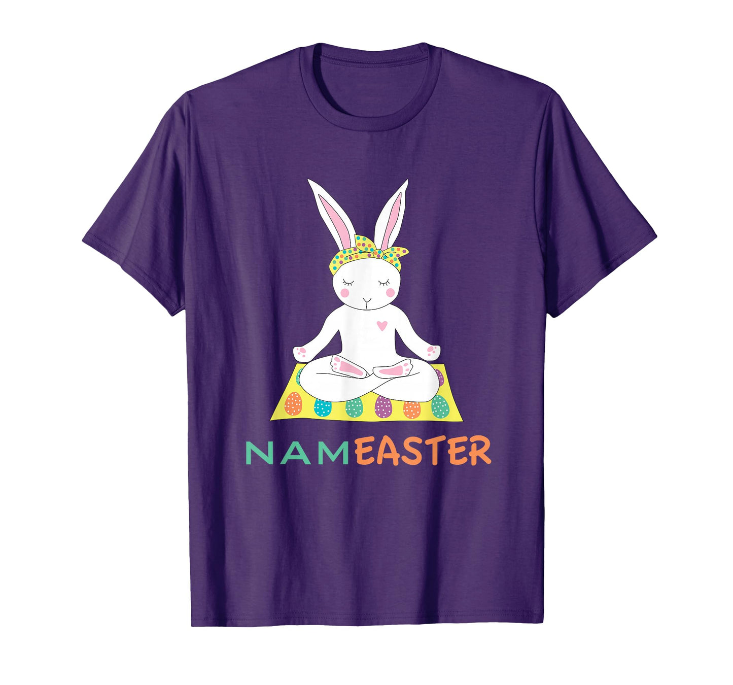 Funny Easter Bunny Doing Yoga Namaste T-Shirt
