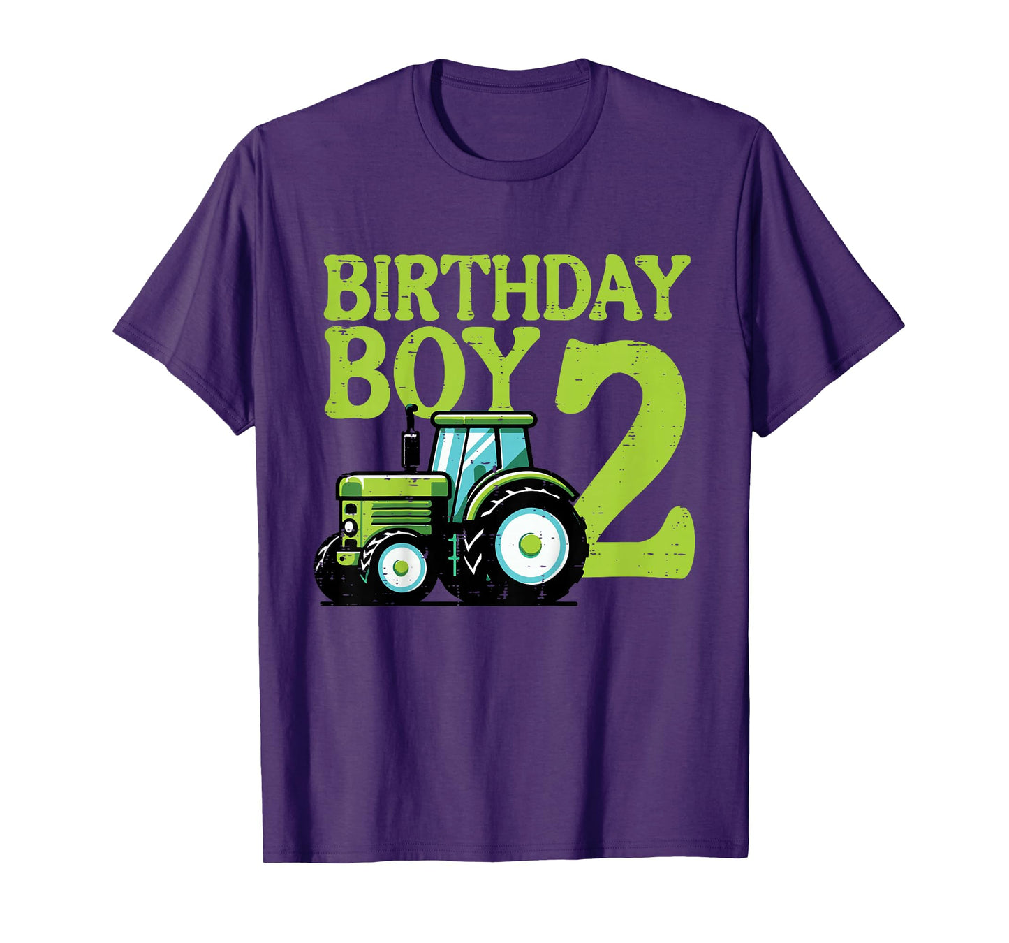 Kids Birthday Boy 2 Tractor 2nd Year Bday Farm Truck Toddler Boys T-Shirt