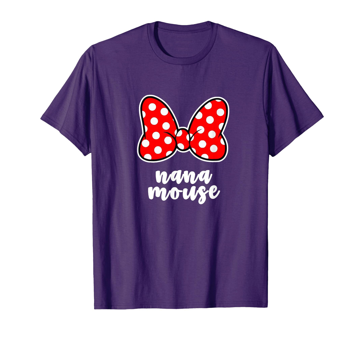 Womens Nana Mouse Family Vacation Bow T-Shirt