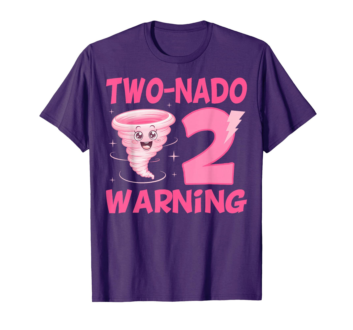 Kids Two-nado Warning 2nd Birthday Pink Tornado Birthday T-Shirt