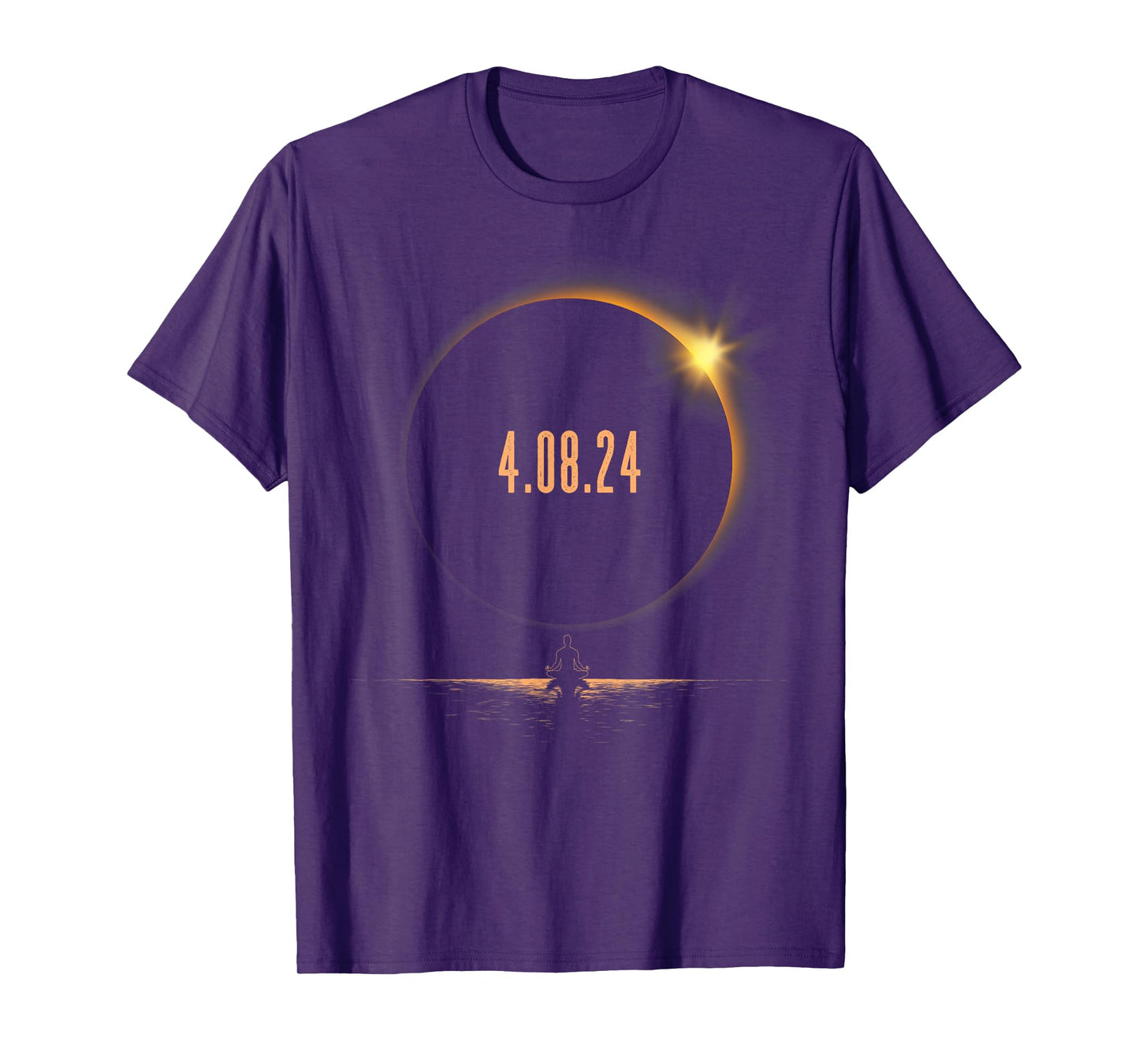 America Totality Male Yoga 4.08.24 Total Solar Eclipse 2024 T-Shirt