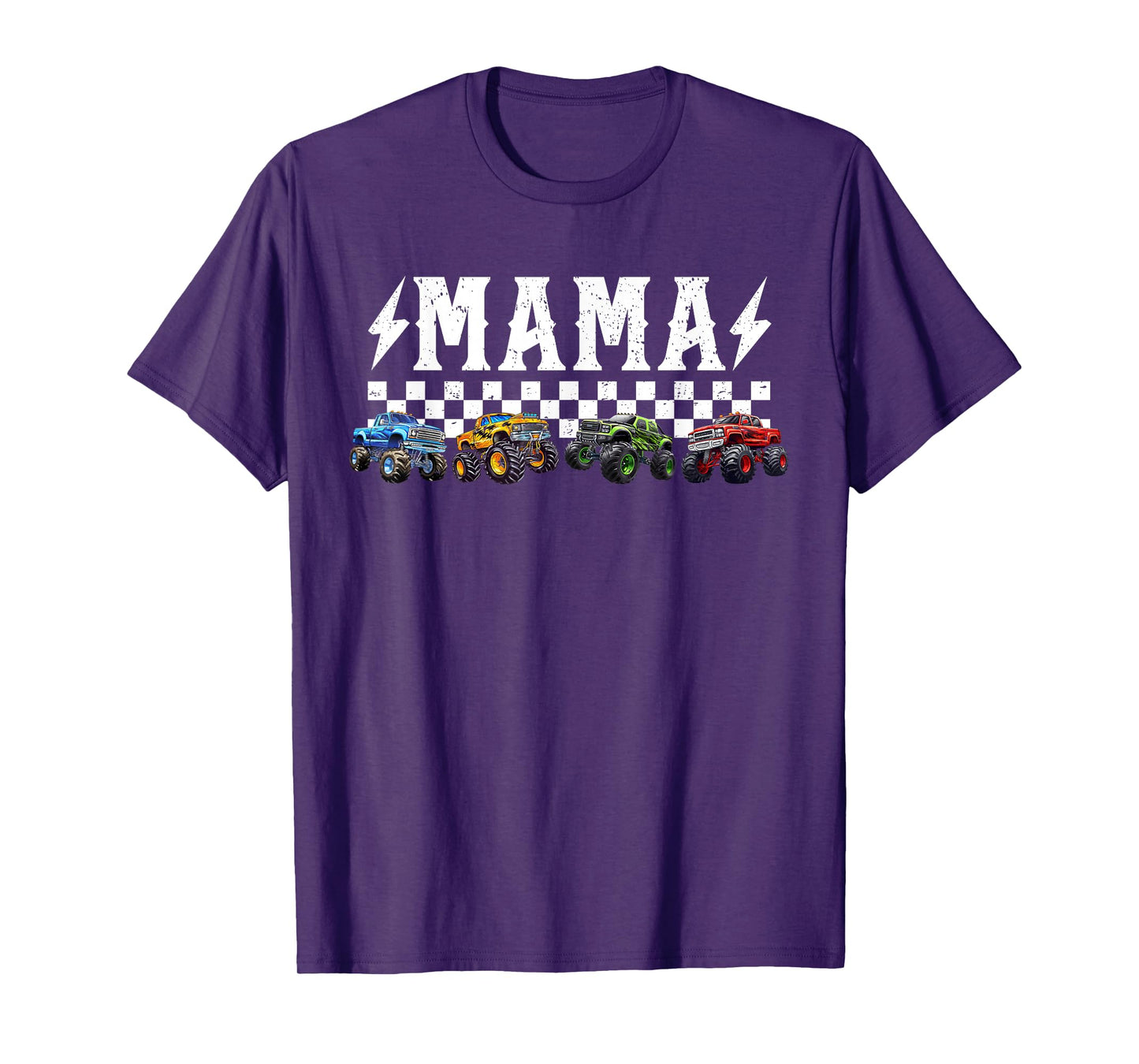 Mama Retro Monster Truck Family Crew Birthday Matching T-Shirt