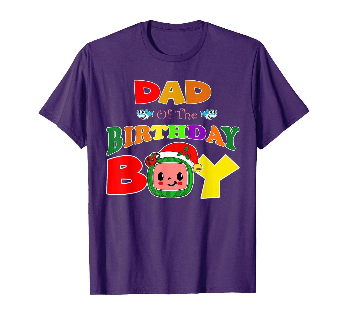 Dad and Mom Of The Birthday Boy Funny Melon Family Matching T-Shirt