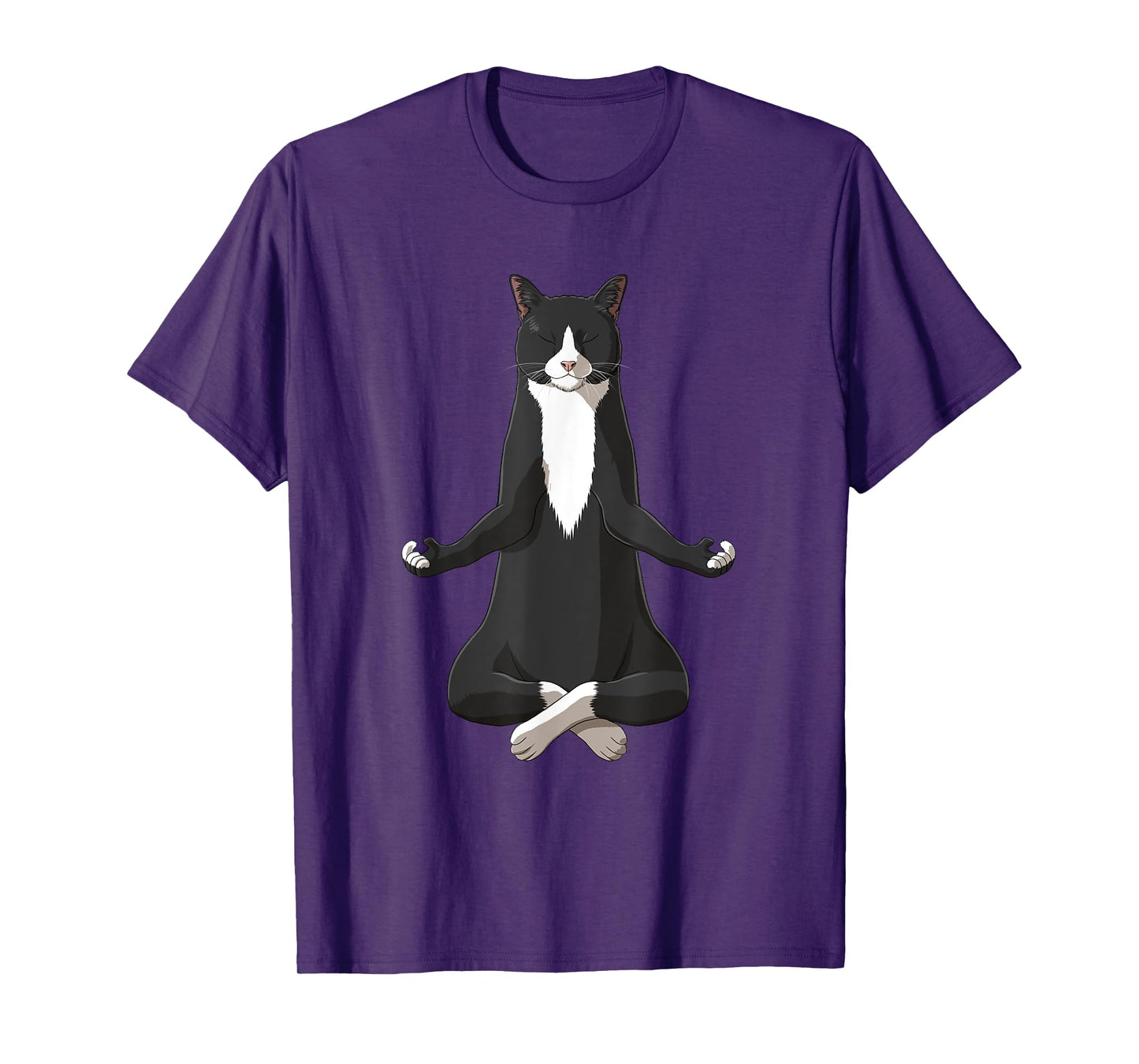 Funny Yoga Tuxie Tuxedo Cat T-Shirt for Men Women Girls Kids