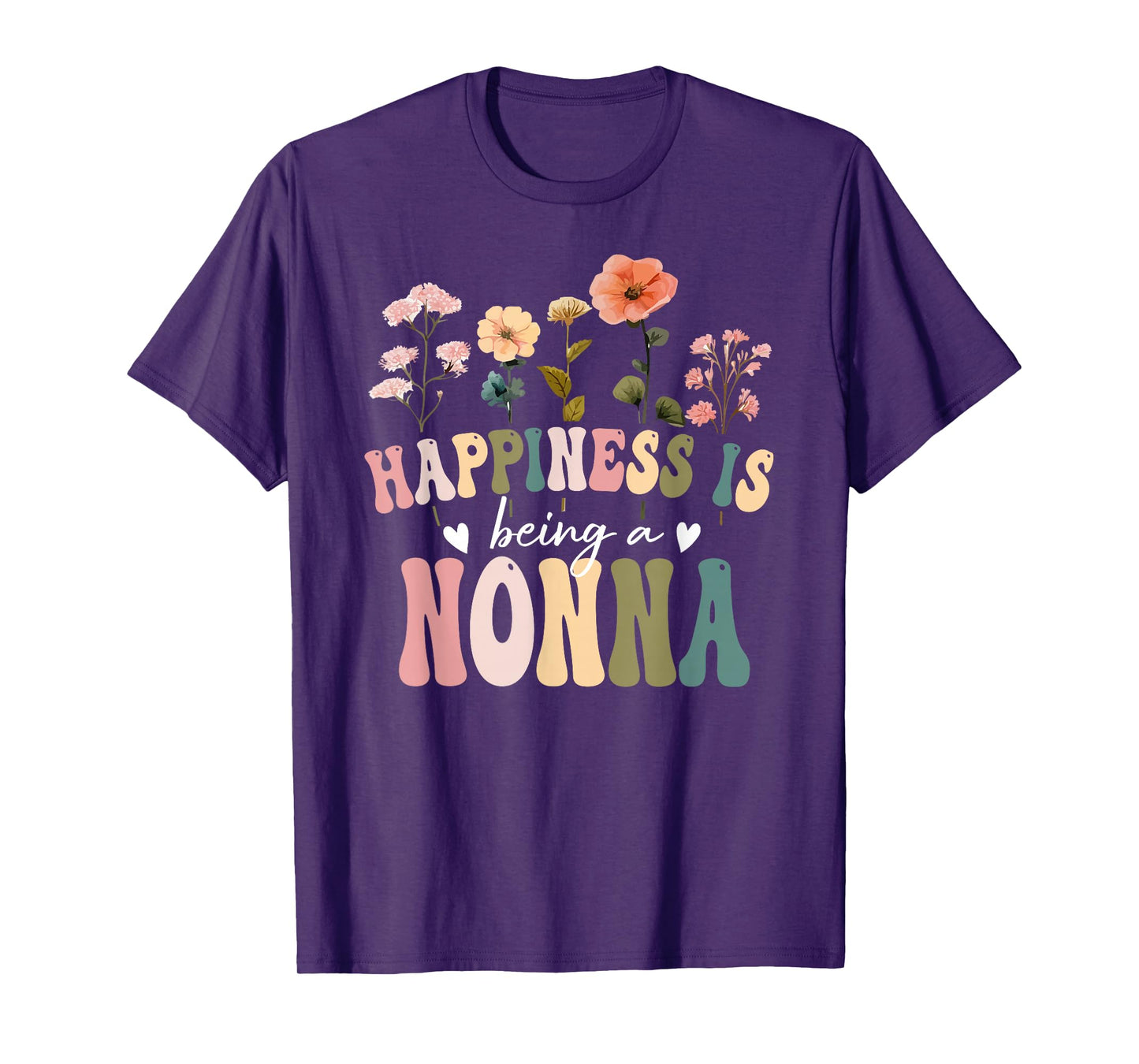 Happiness is Being a Nonna Floral Design Nonna Mother's Day T-Shirt