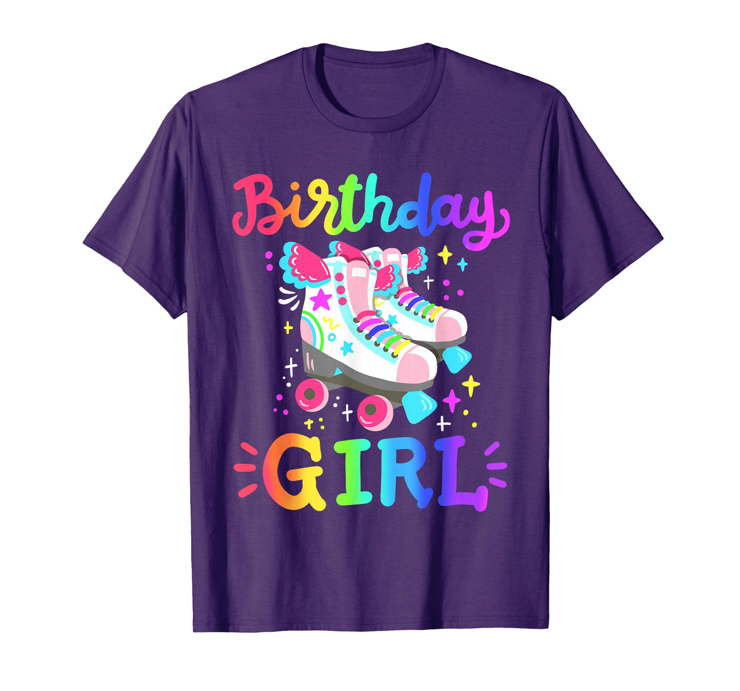 Birthday Girl Rolling Skates Roller Skater Party Kids Girls T-Shirt