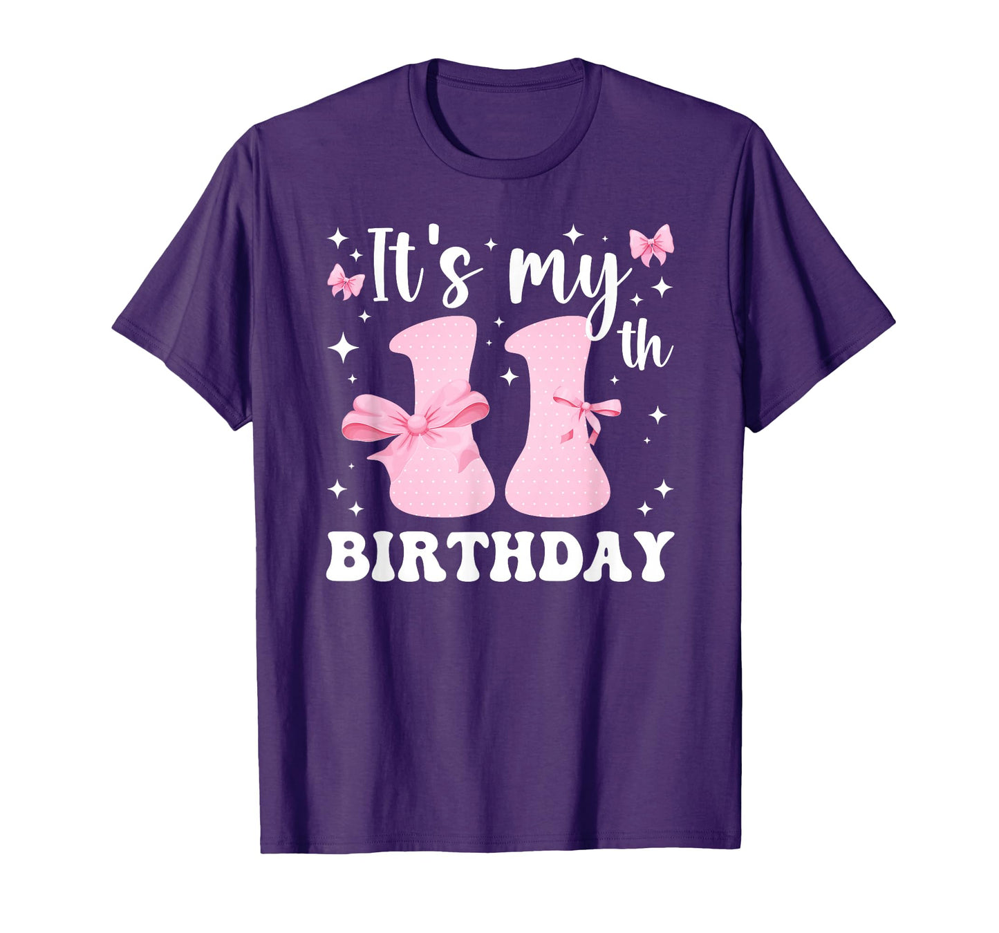 11th Coquette Themed Birthday Eleven Year Old Girl Bow T-Shirt