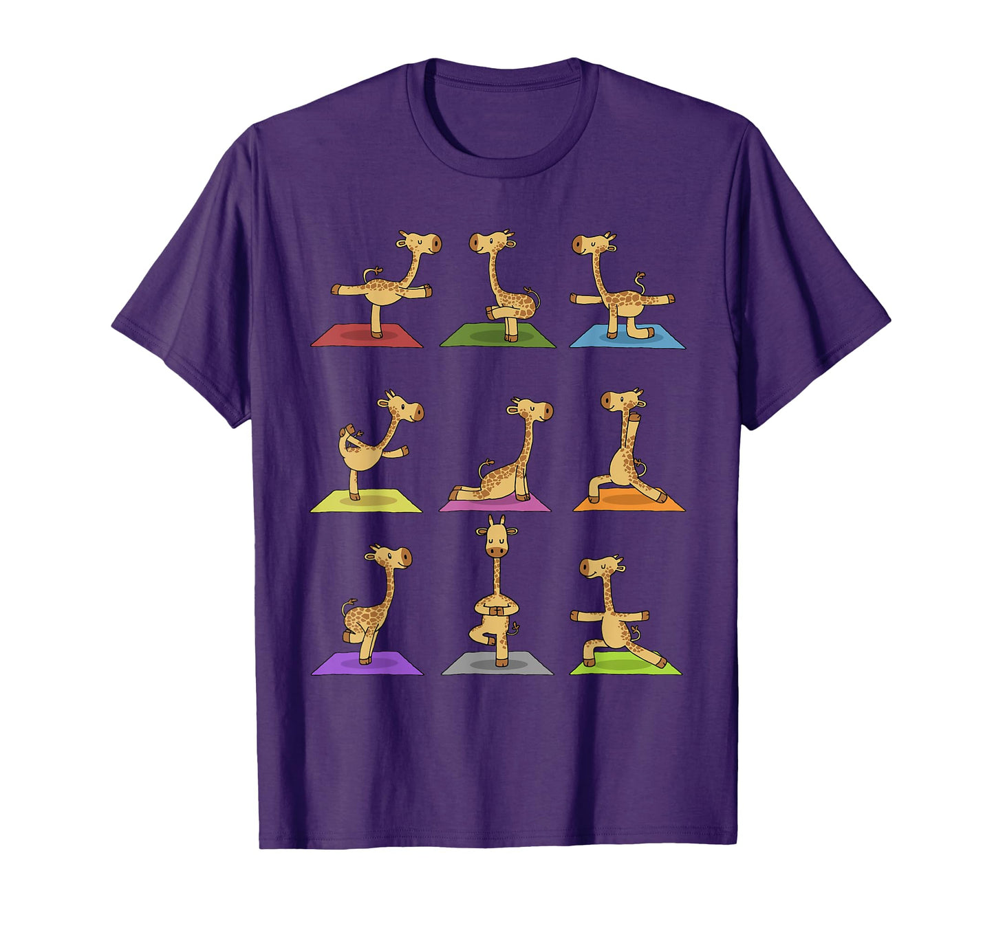 Giraffe Yoga T-Shirt Funny Giraffes In Yoga Poses Sports Tee T-Shirt