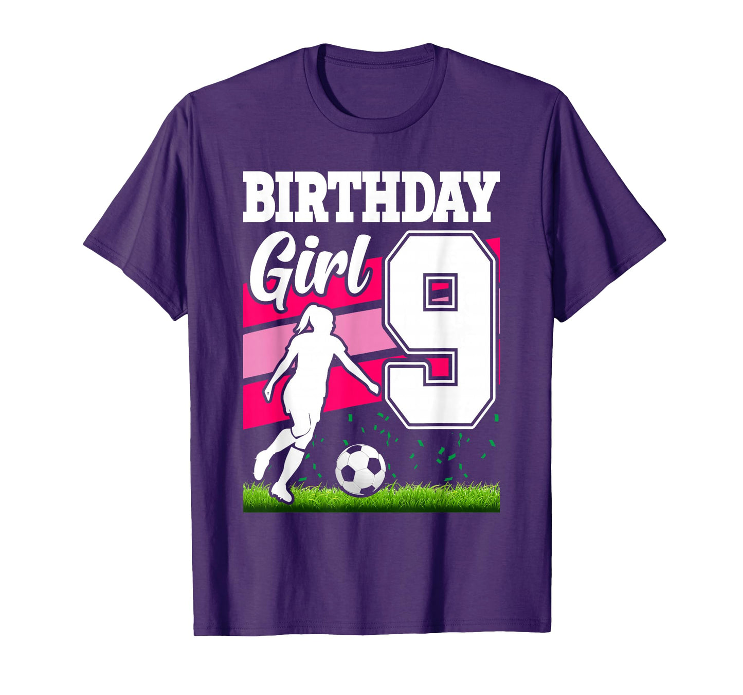 9 Year Old Soccer Birthday Party Theme 9th For Girl T-Shirt