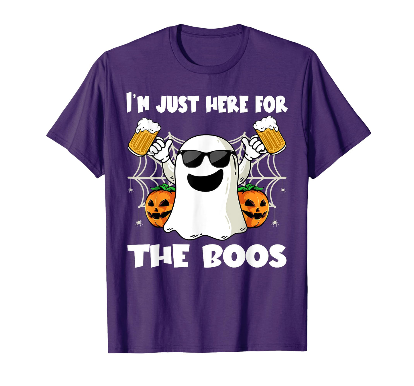 Im Just Here For The Boos Halloween Pumpkin Ghost Drink Beer T-Shirt